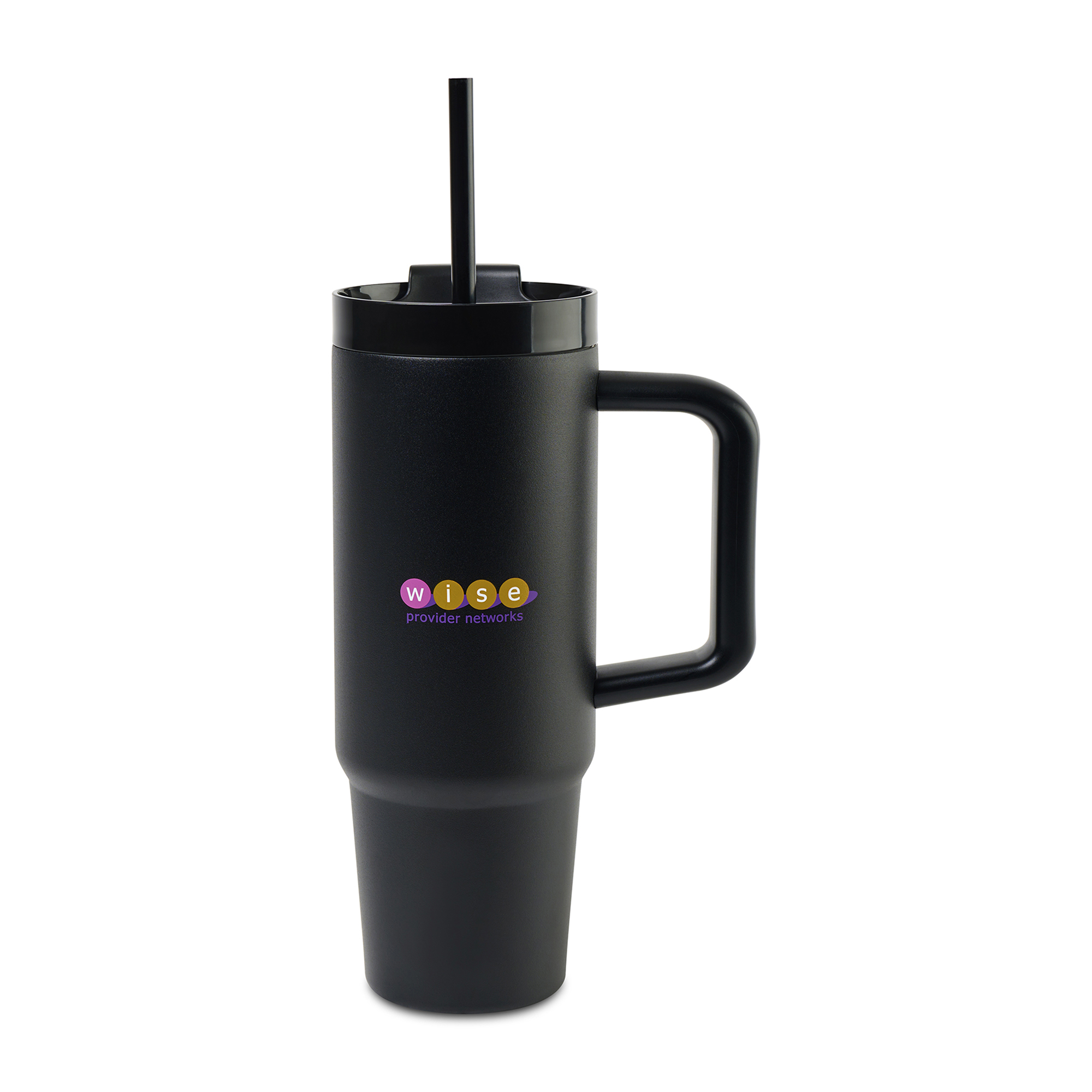 Picture of Adrian Travel Tumbler with Straw - 30 Oz. - Black
