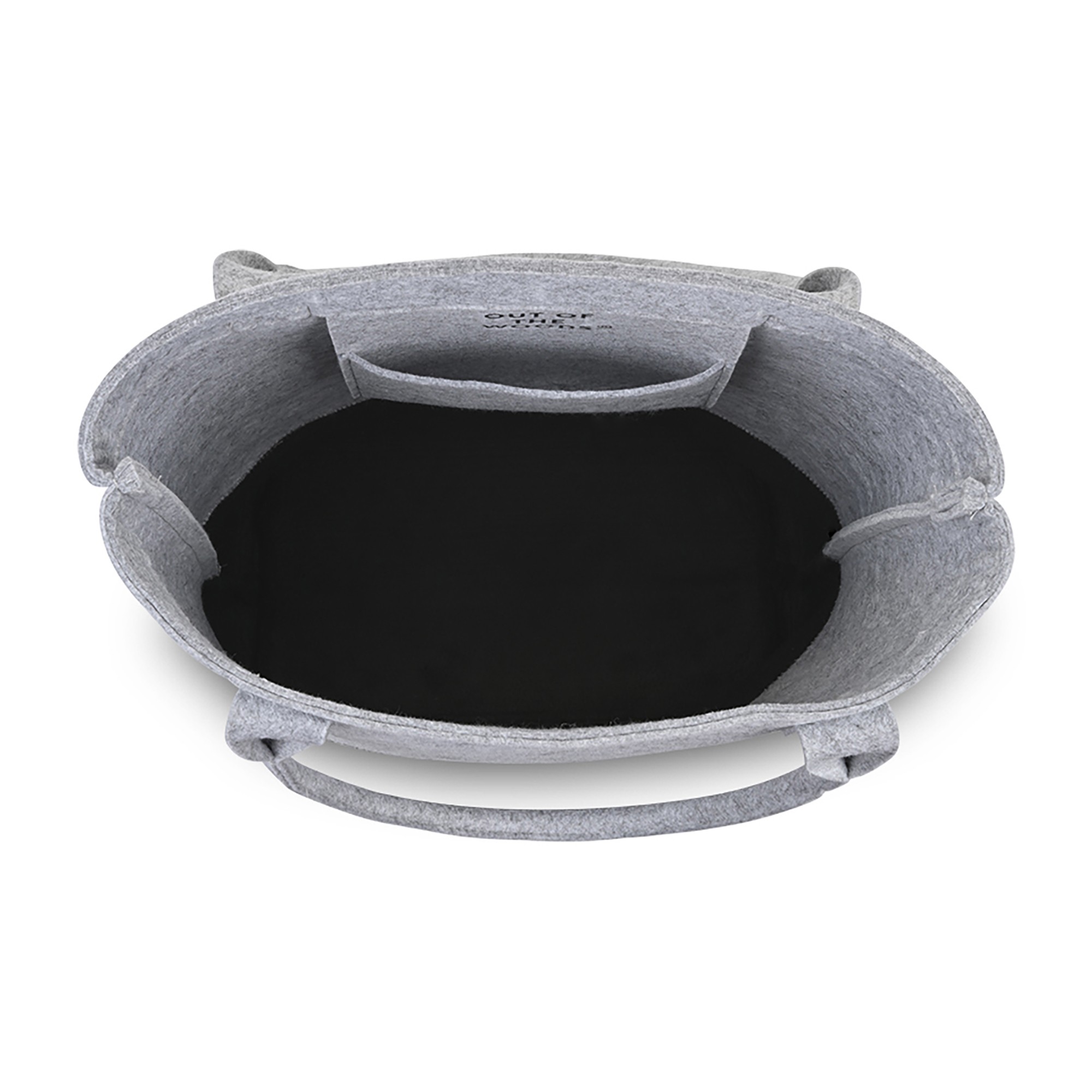 Picture of Out of the Woods Felt Colorblock Tall Tote - Light Grey-Black