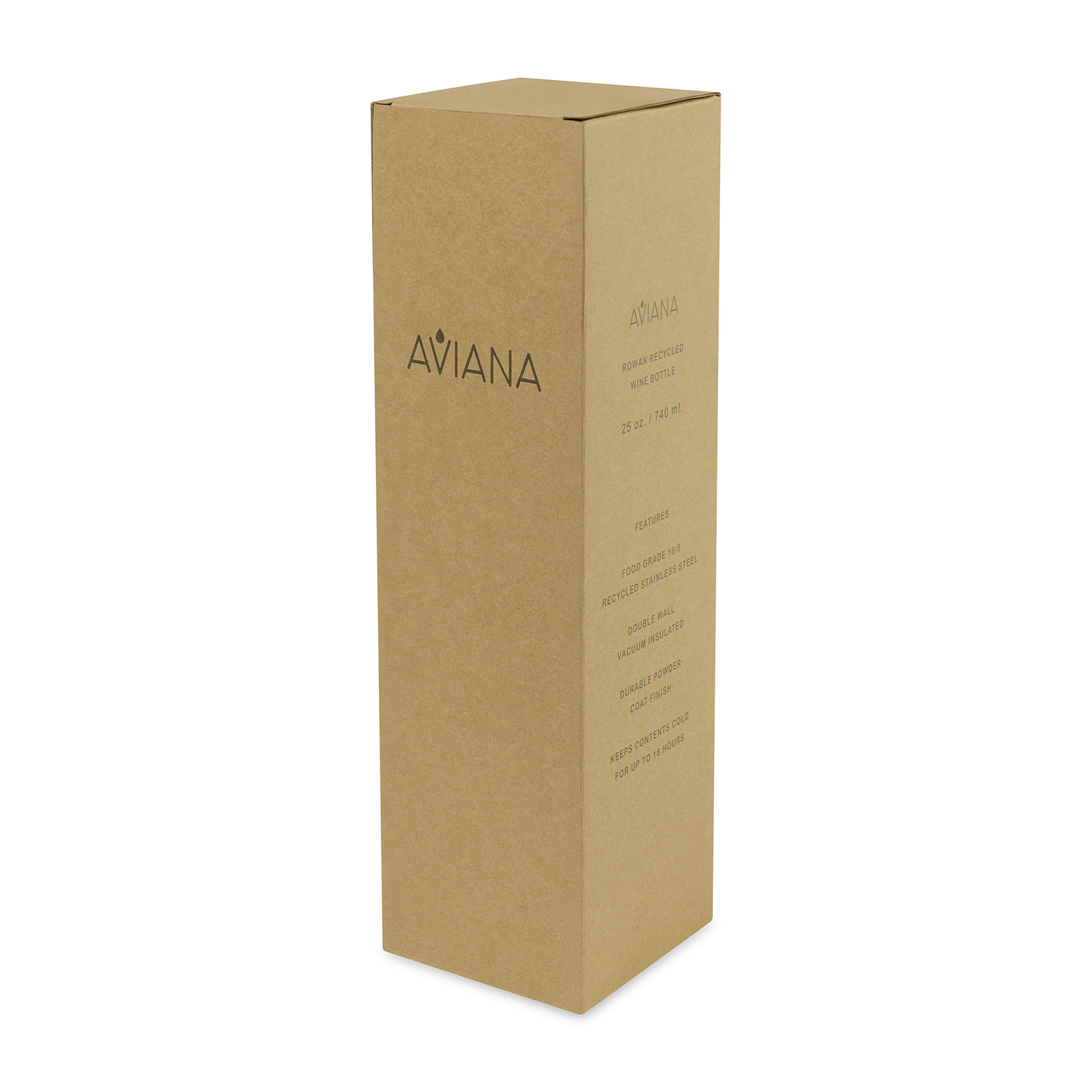 Picture of Aviana Rowan Recycled Stainless Steel Water Bottle - 25 Oz. - Black