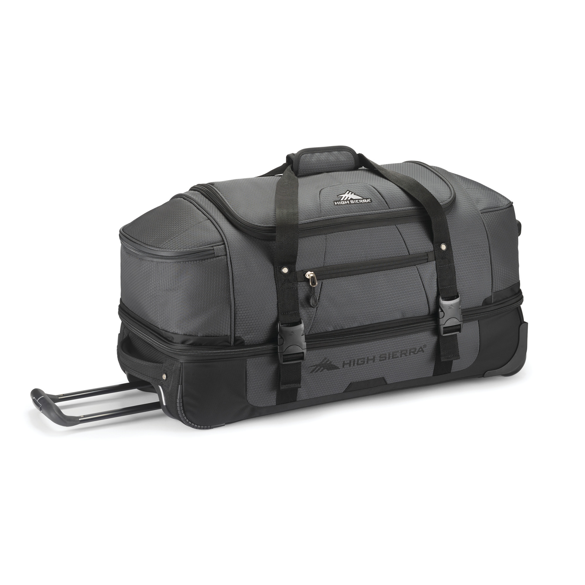 Picture of High Sierra Fairlead 28" Drop Bottom Wheeled Duffel - Mercury-Black