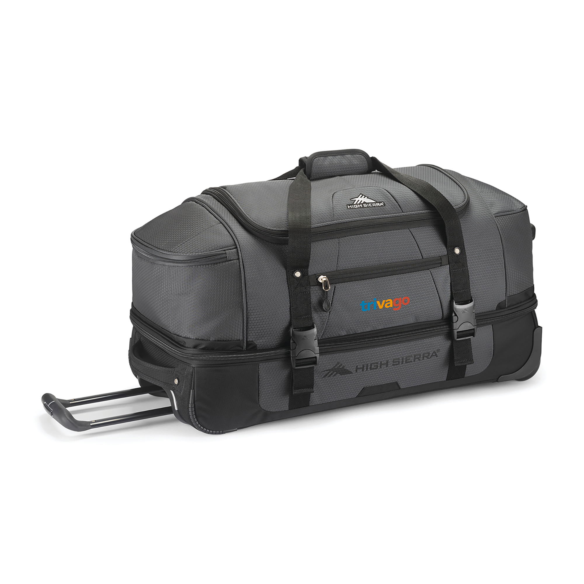 Picture of High Sierra Fairlead 28" Drop Bottom Wheeled Duffel - Mercury-Black