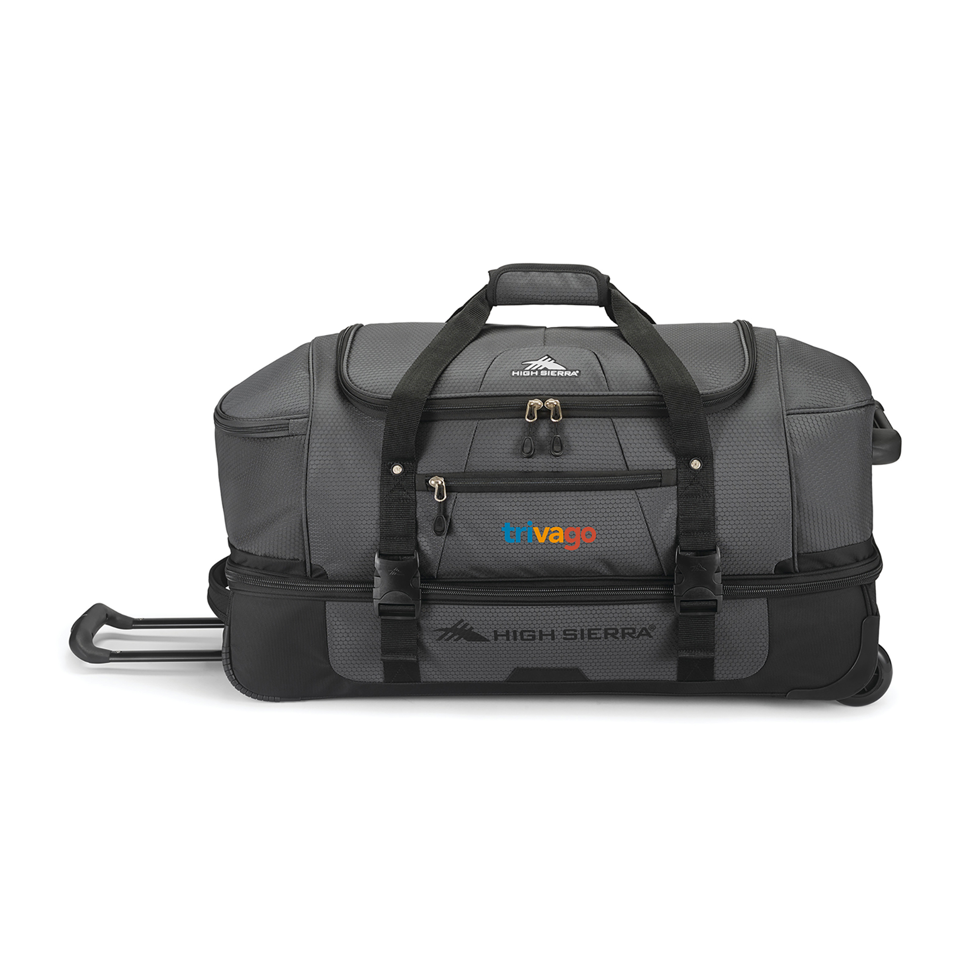 Picture of High Sierra Fairlead 28" Drop Bottom Wheeled Duffel - Mercury-Black