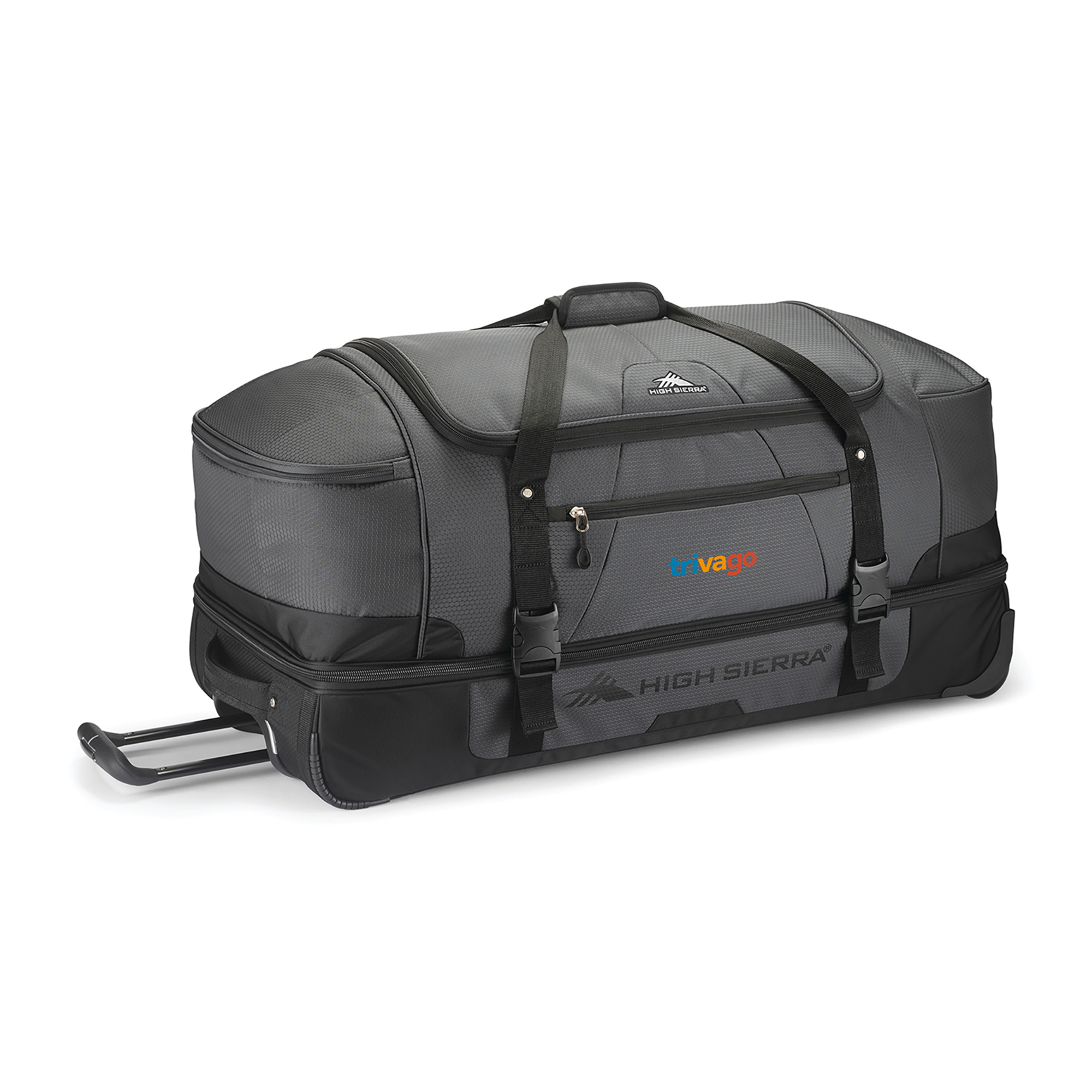 Picture of High Sierra Fairlead 34" Drop Bottom Wheeled Duffel - Mercury-Black