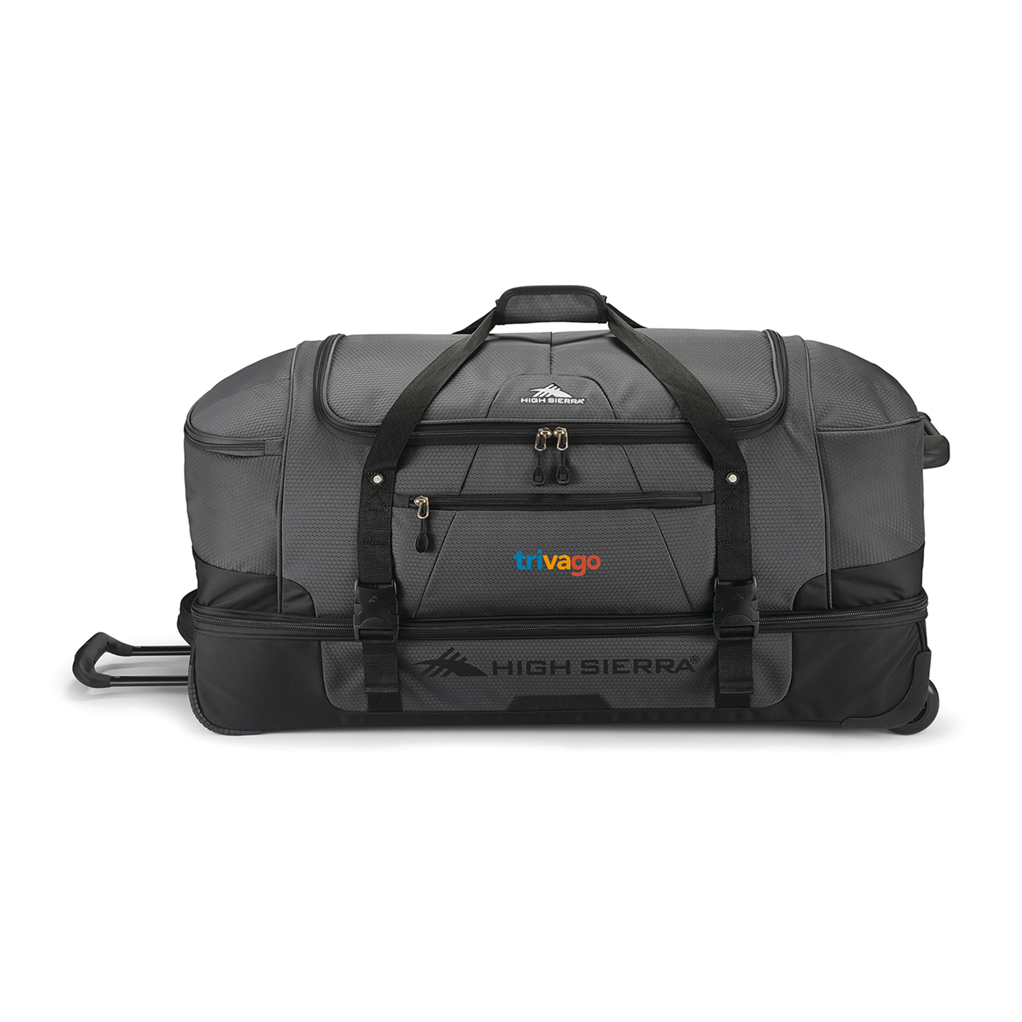 Picture of High Sierra Fairlead 34" Drop Bottom Wheeled Duffel - Mercury-Black