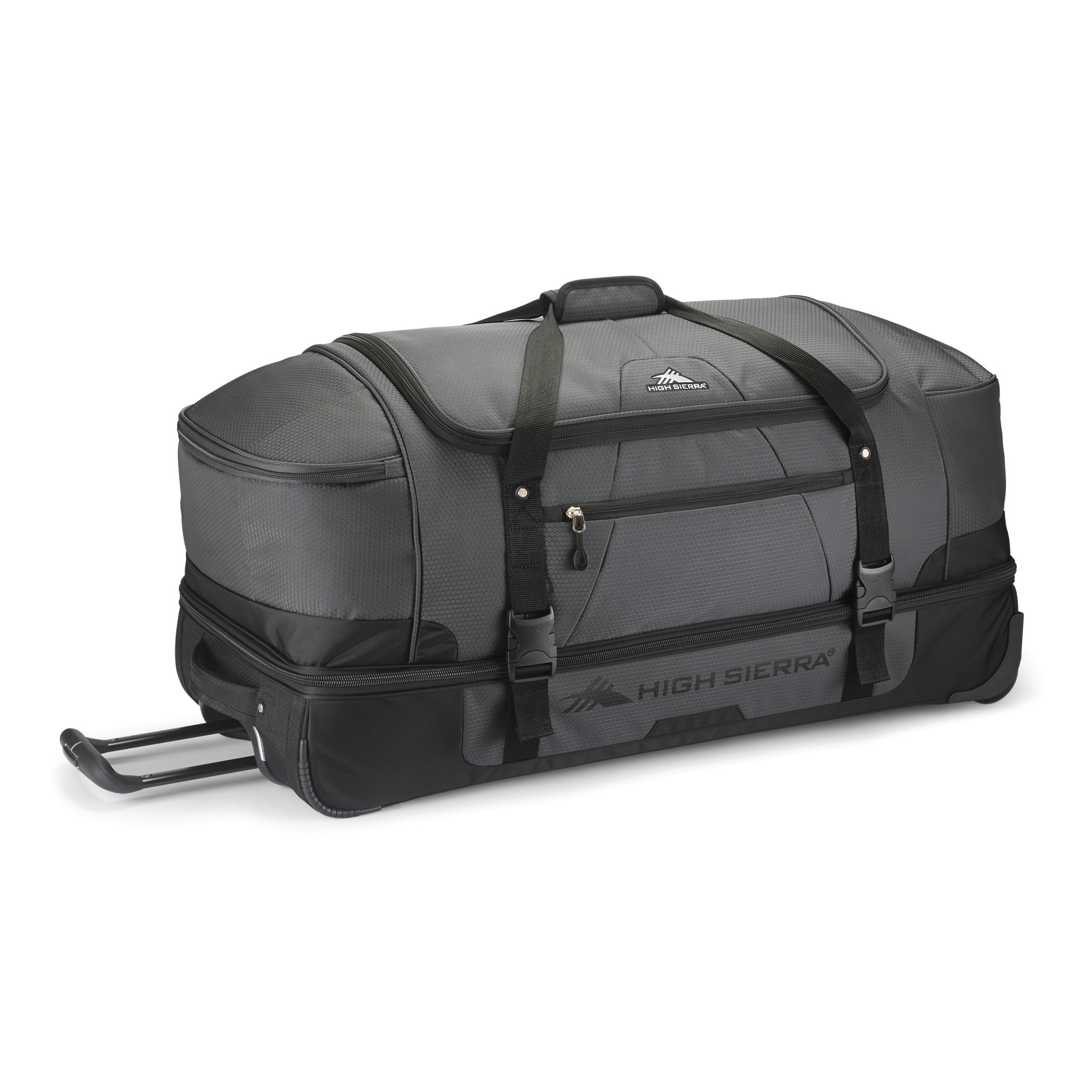 Picture of High Sierra Fairlead 34" Drop Bottom Wheeled Duffel - Mercury-Black