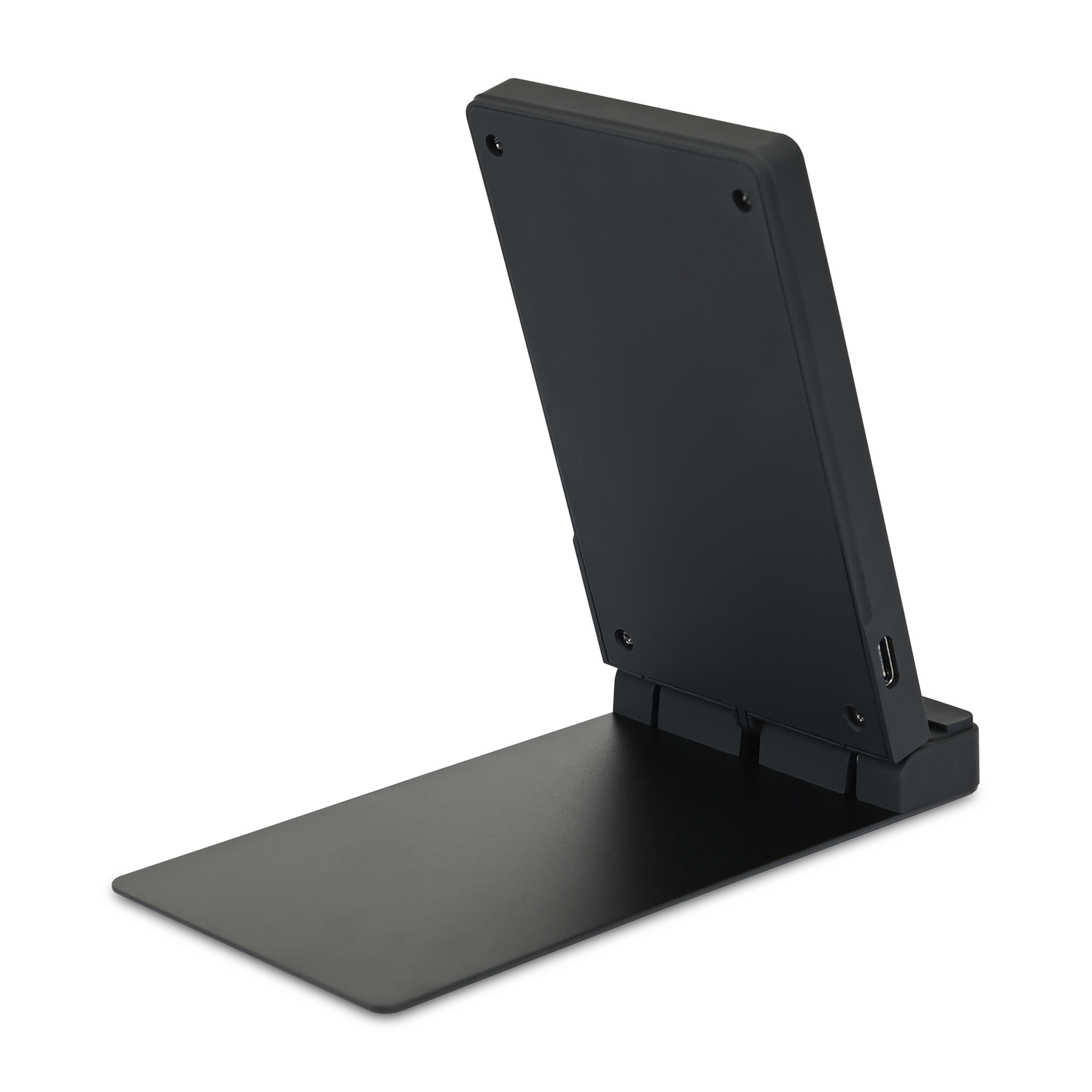 Picture of Eden Recycled rPET Collapsible Desk Charger - Charcoal Heather