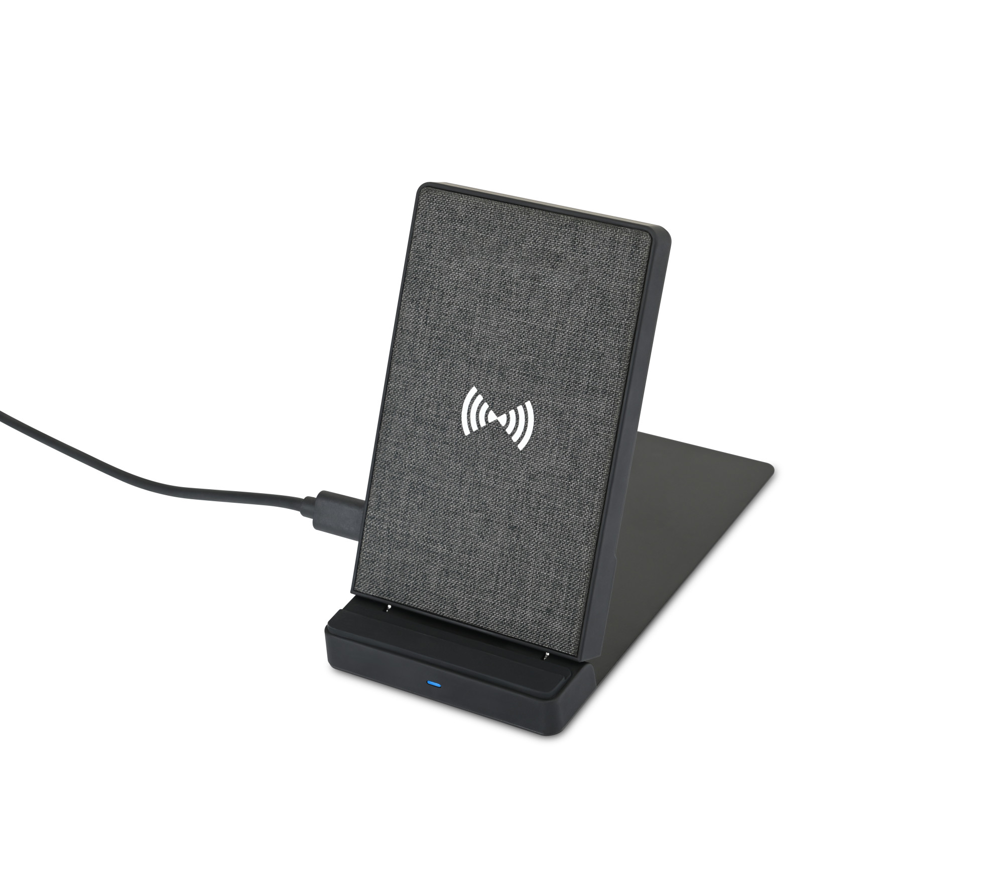 Picture of Eden Recycled rPET Collapsible Desk Charger - Charcoal Heather