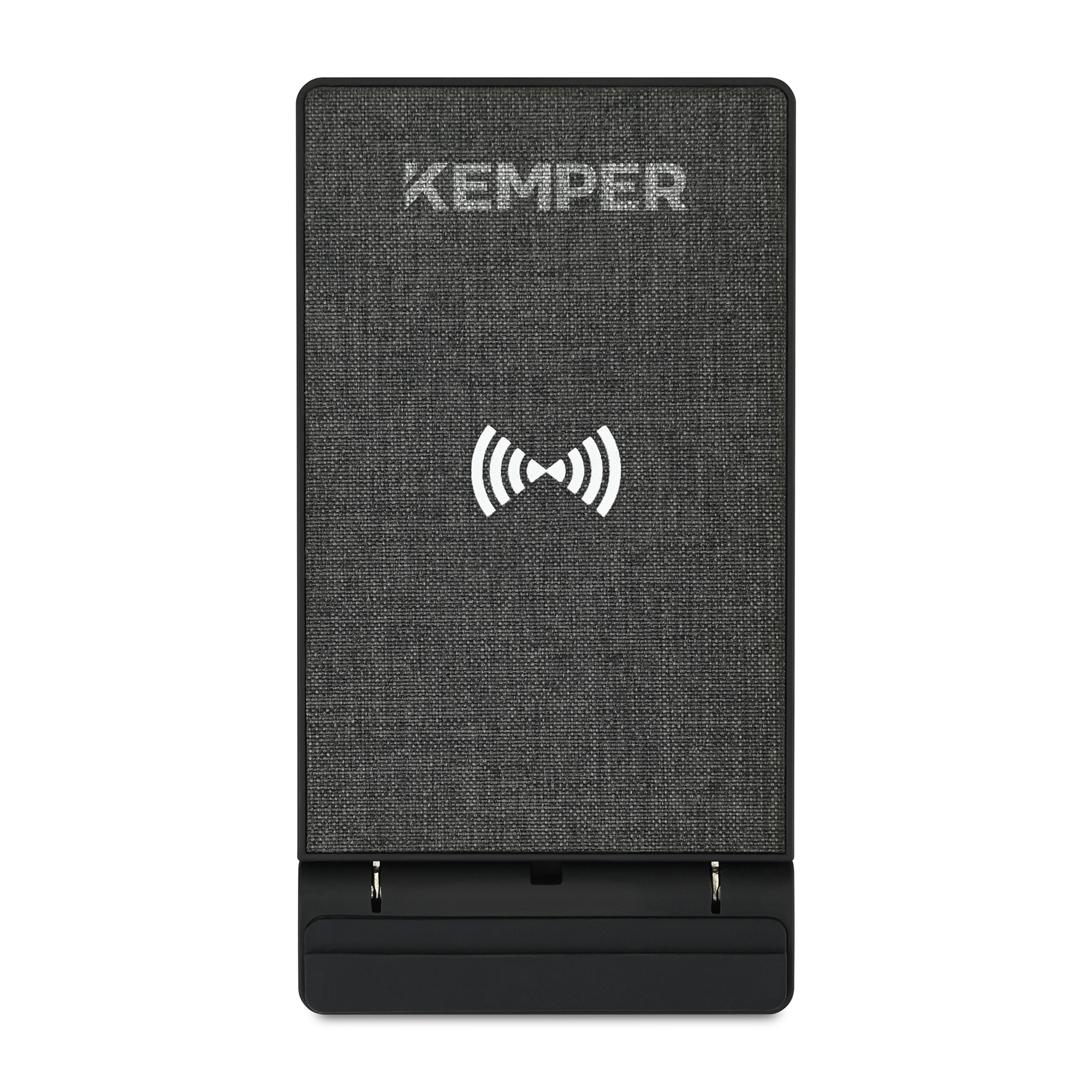 Picture of Eden Recycled rPET Collapsible Desk Charger - Charcoal Heather