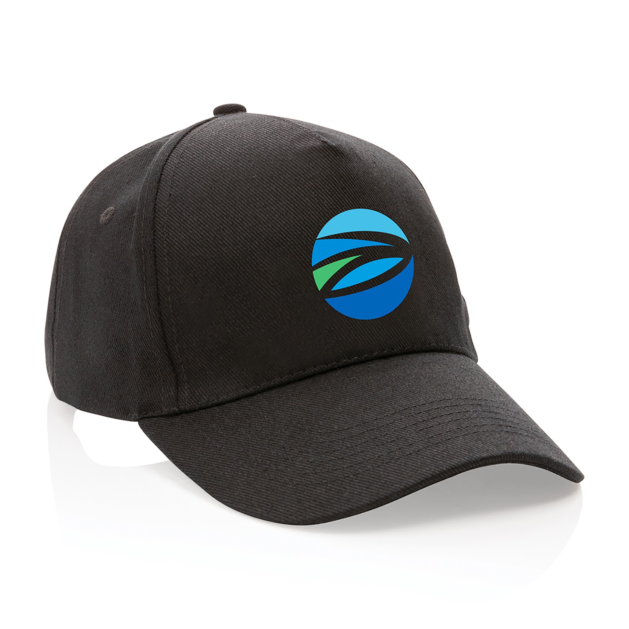 Picture of Impact 5 Panel 280gr Recycled Cotton Cap - AWARE - Black