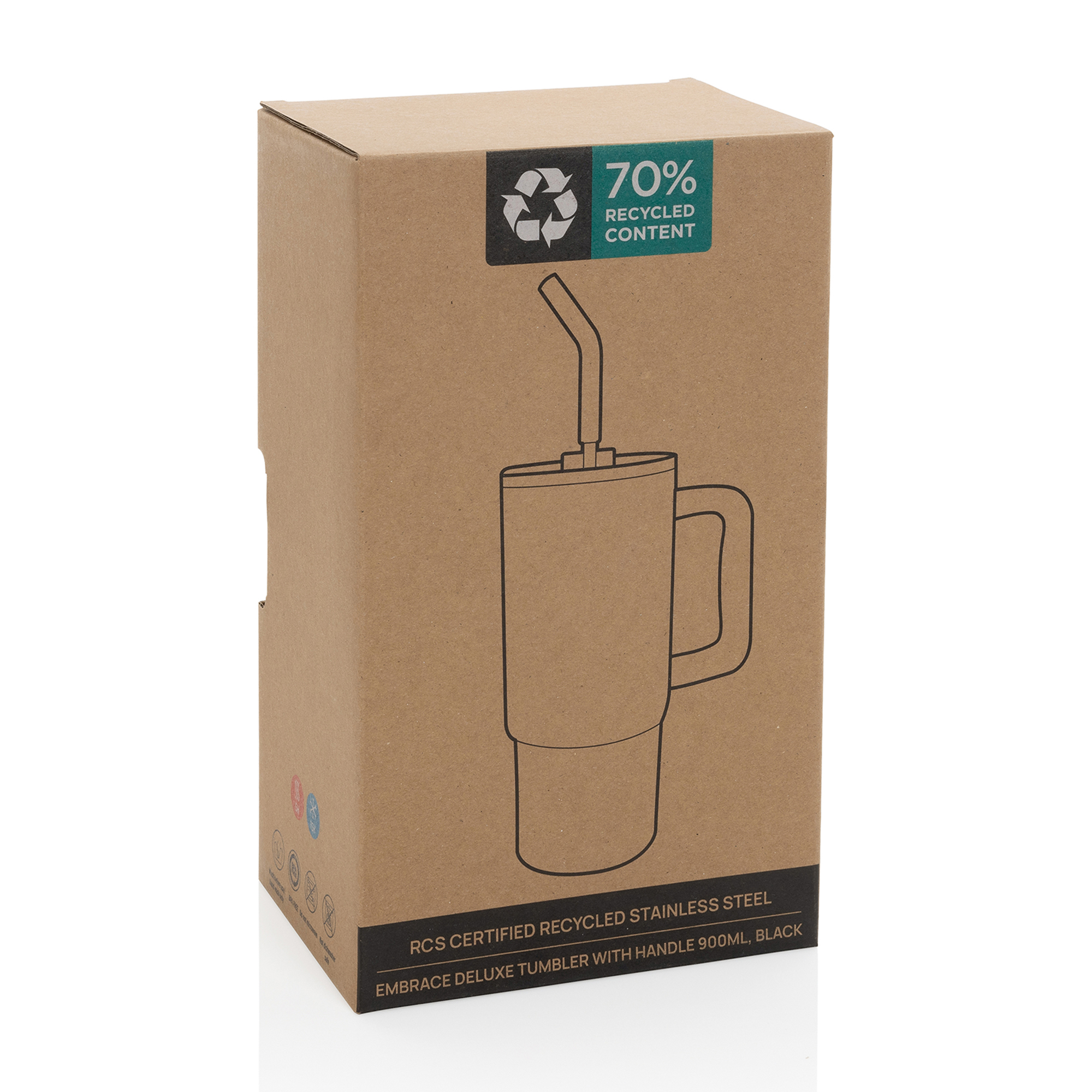 Picture of Embrace Deluxe Recycled Stainless Steel Tumbler 900ml - Black