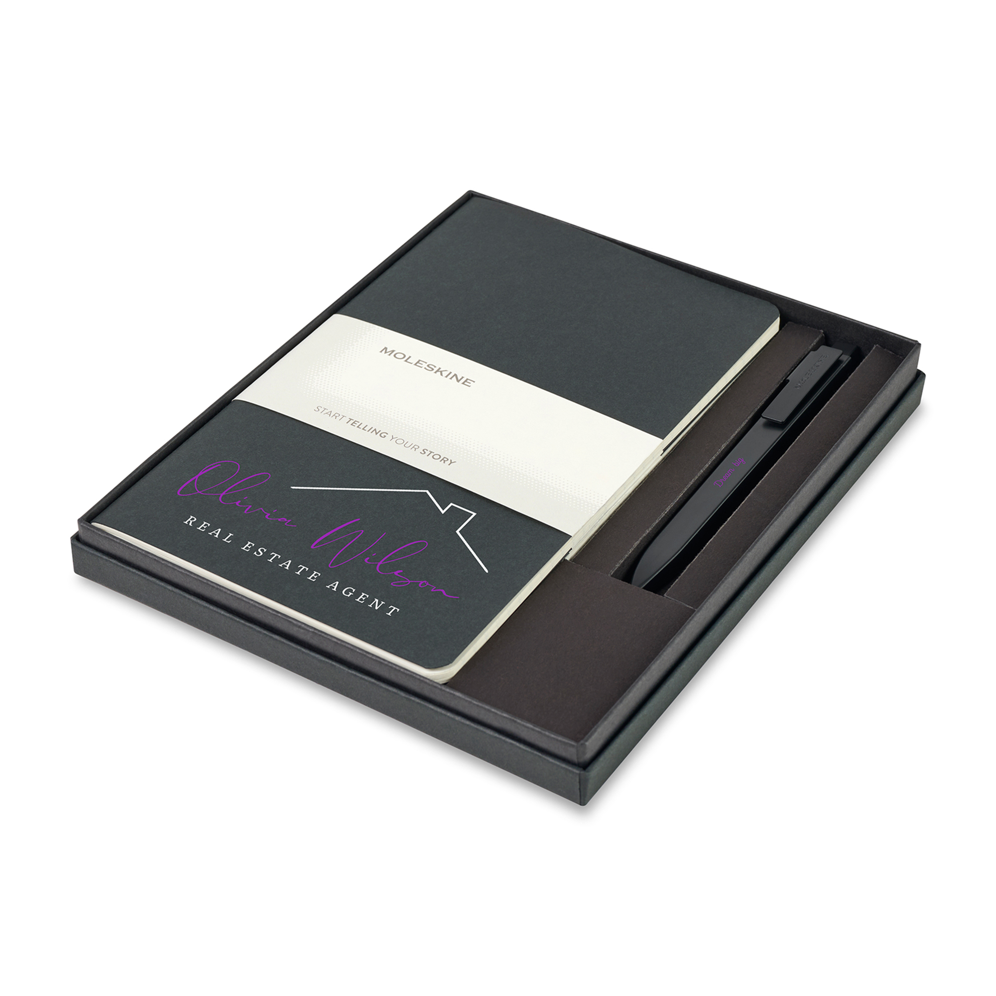 Picture of Moleskine Large Cahier and GO Pen Gift Set - Black