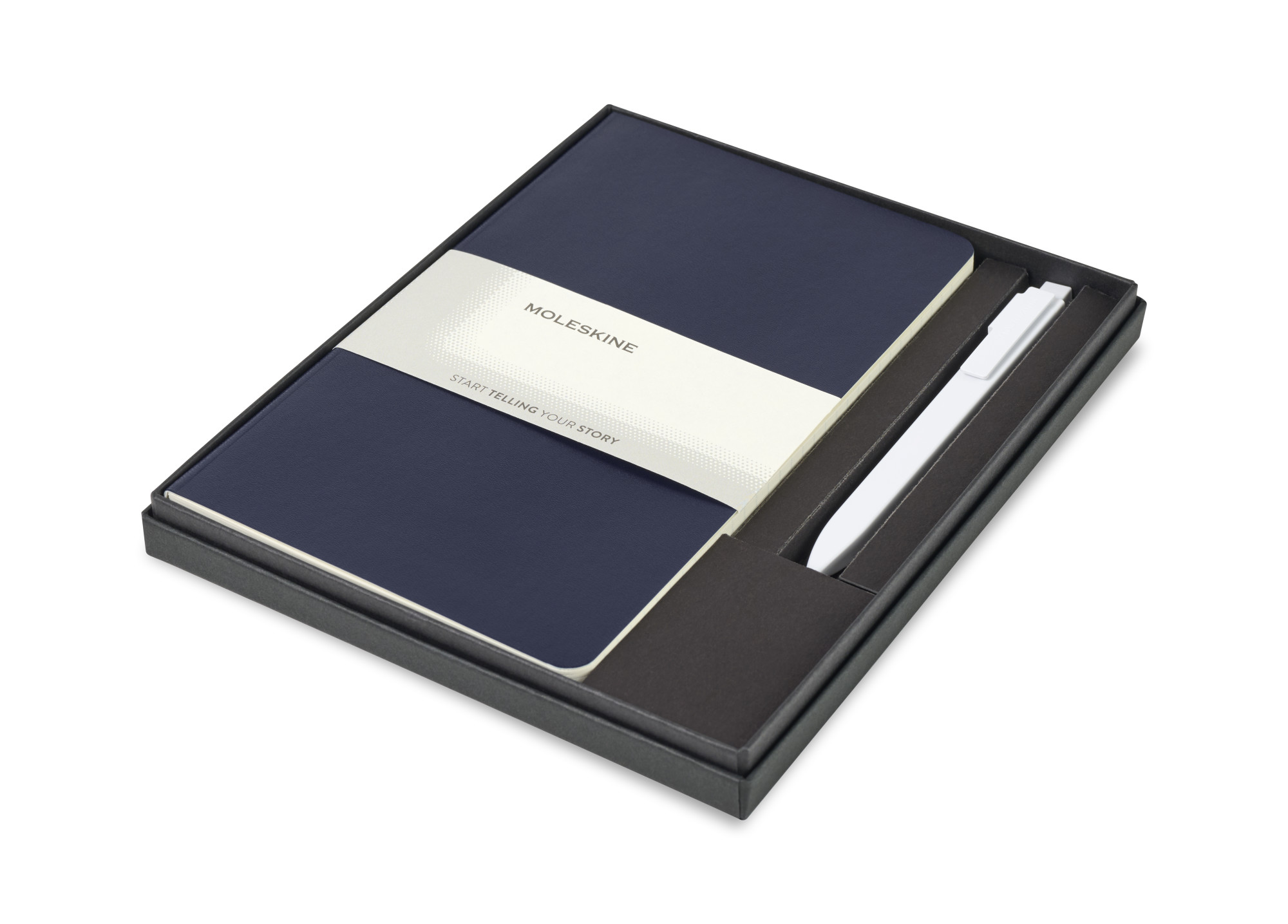 Picture of Moleskine Large Volant and GO Pen Gift Set - Navy Blue