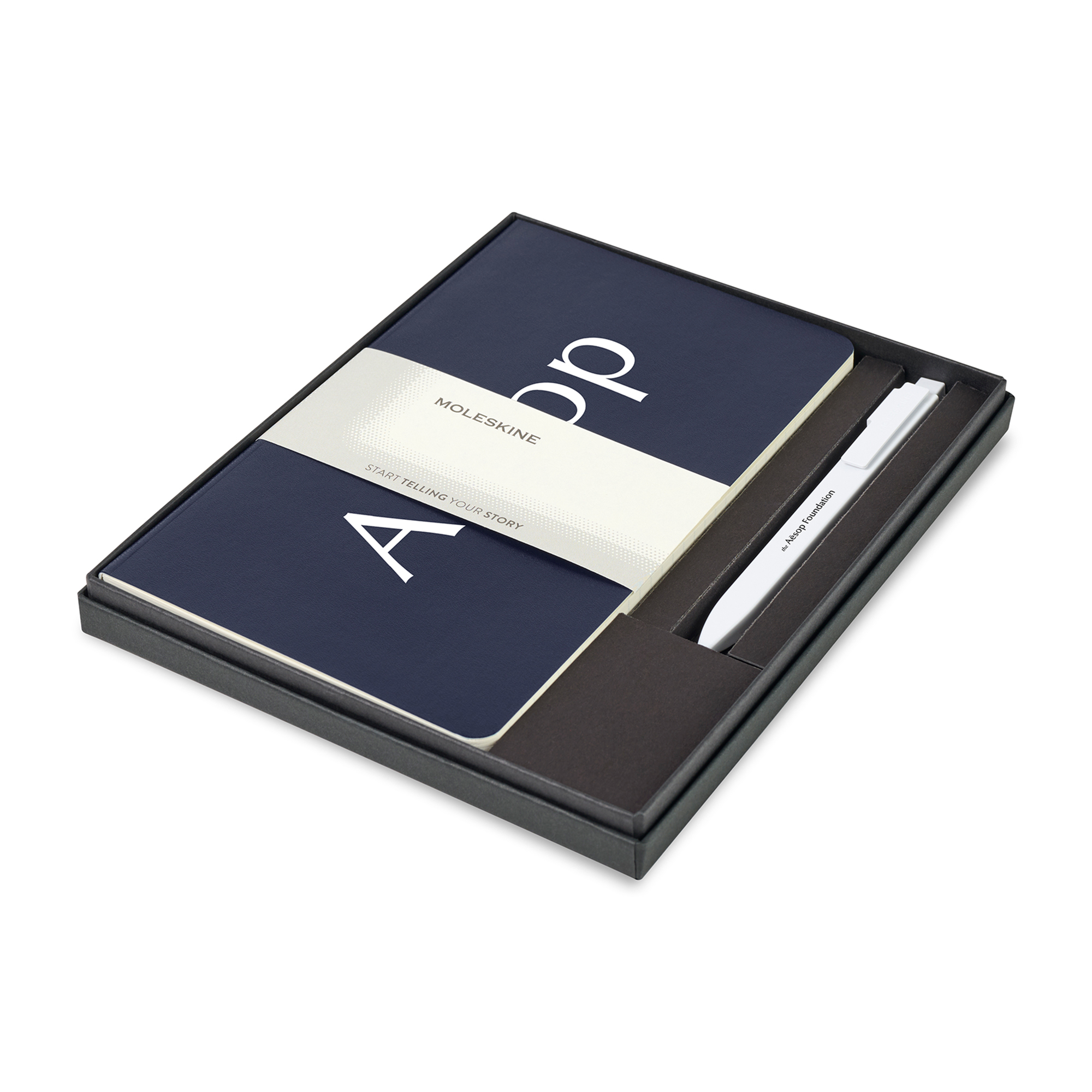 Picture of Moleskine Large Volant and GO Pen Gift Set - Navy Blue