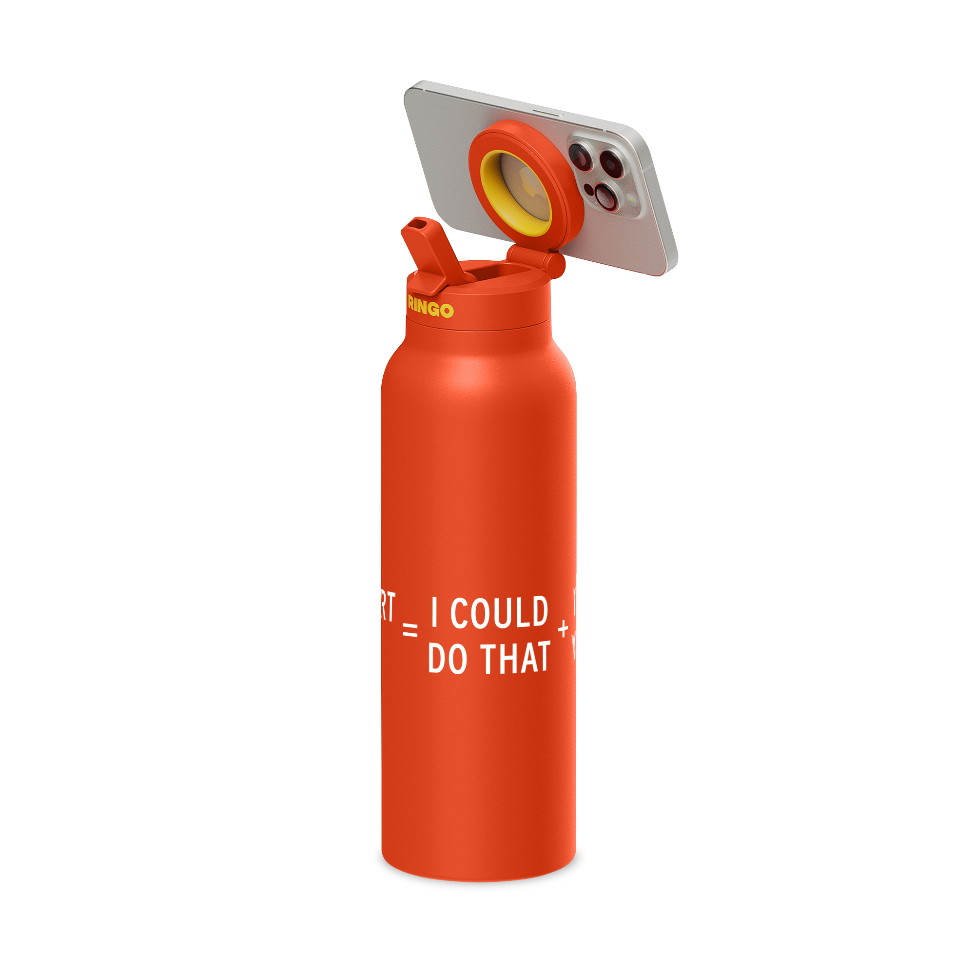 Picture of RINGO Pro Water Bottle with Magnetic Booster Ring - 32 Oz. - Orange