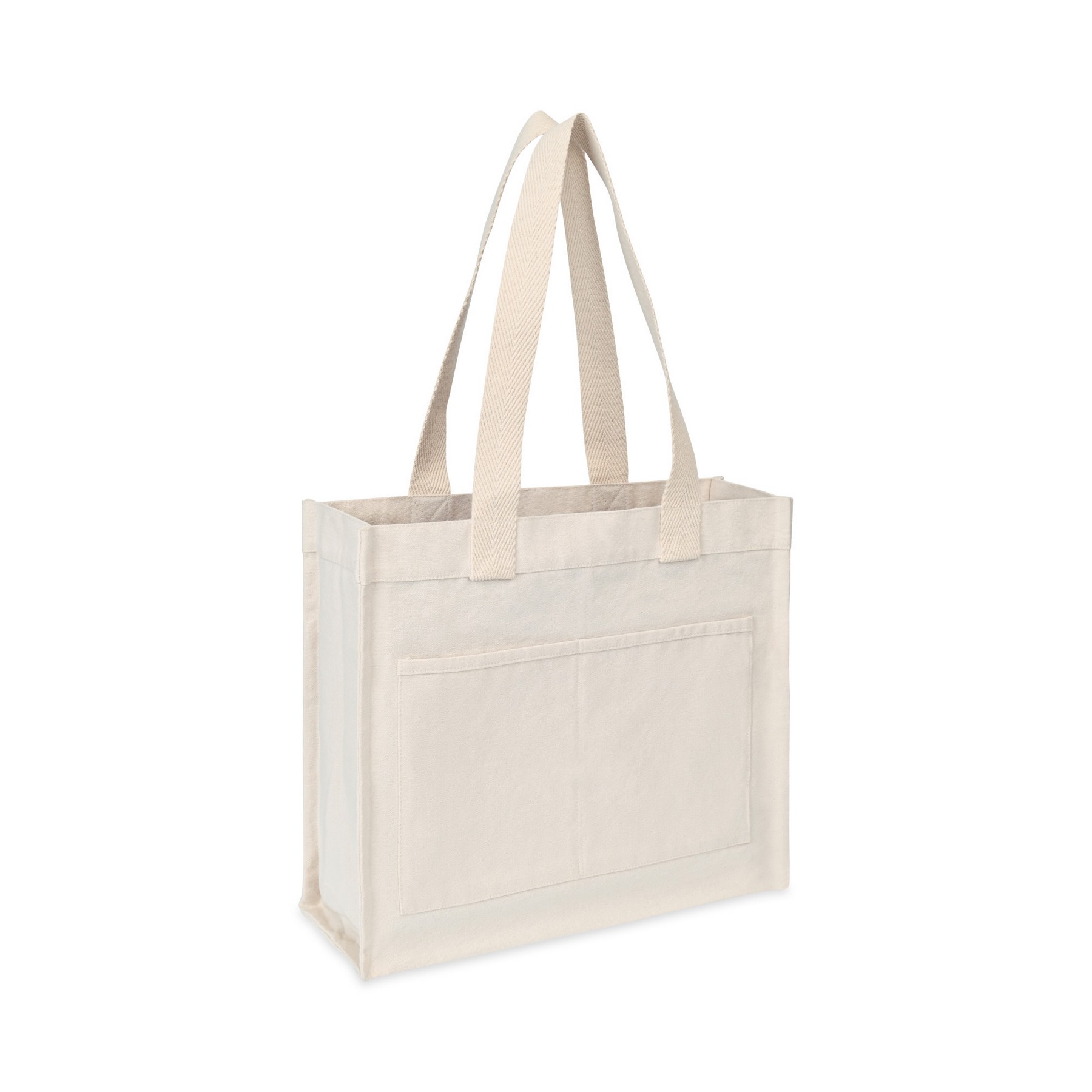 Picture of Recycled Cotton Pocket Tote - AWARE - Natural