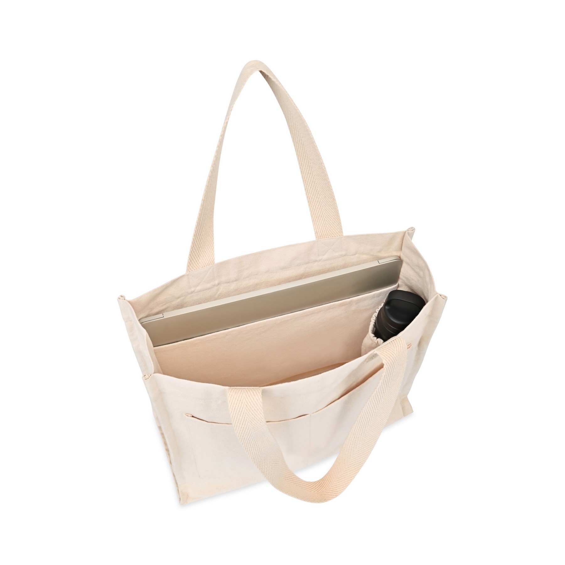 Picture of Recycled Cotton Pocket Tote - AWARE - Natural