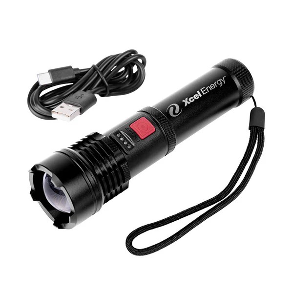 Picture of 800 LM Metal Flashlight w/1500mAh Rechargeable Battery
