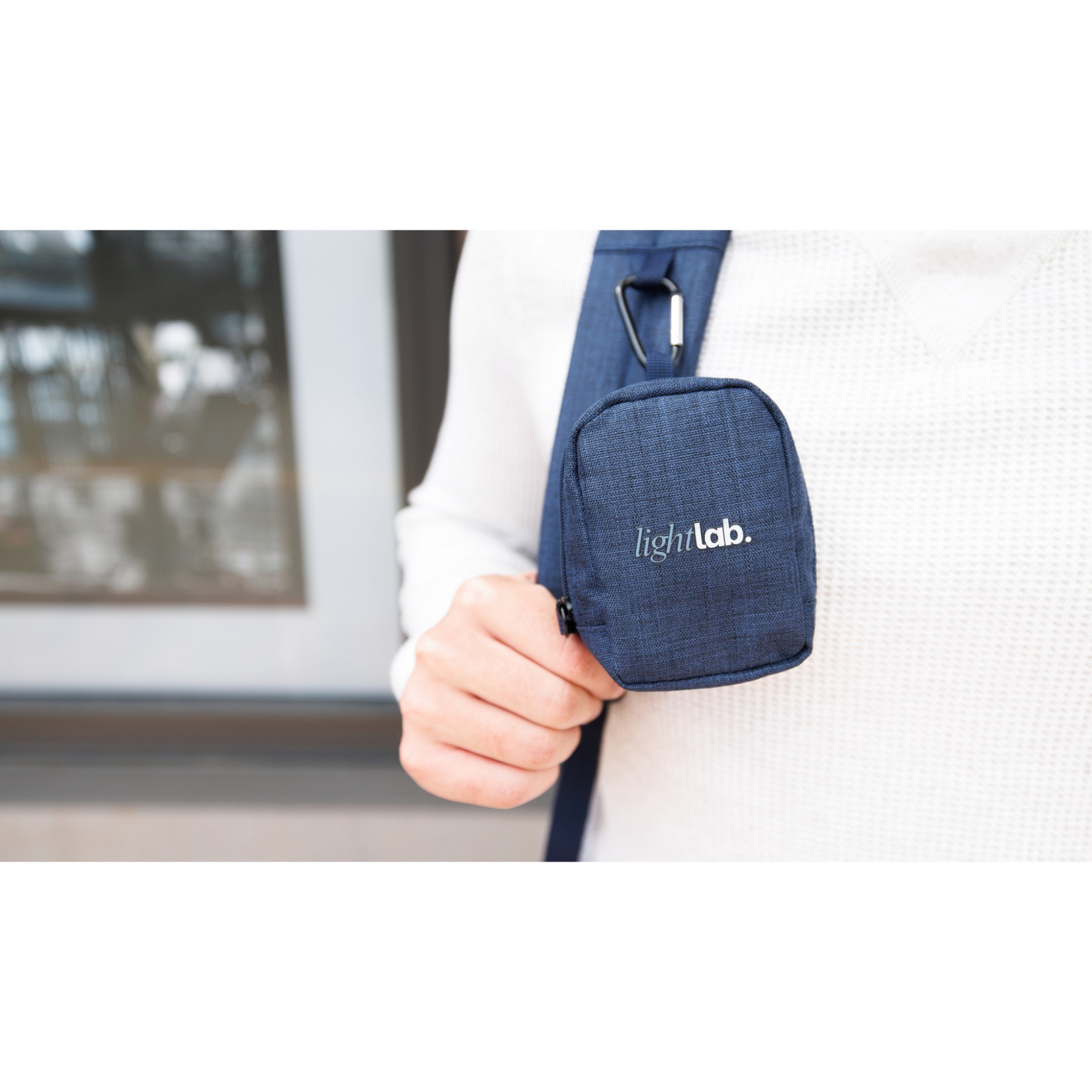 Picture of Fletcher Recycled rPET Laptop Backpack & Mini Pouch Bag Charm Set - Navy Heather