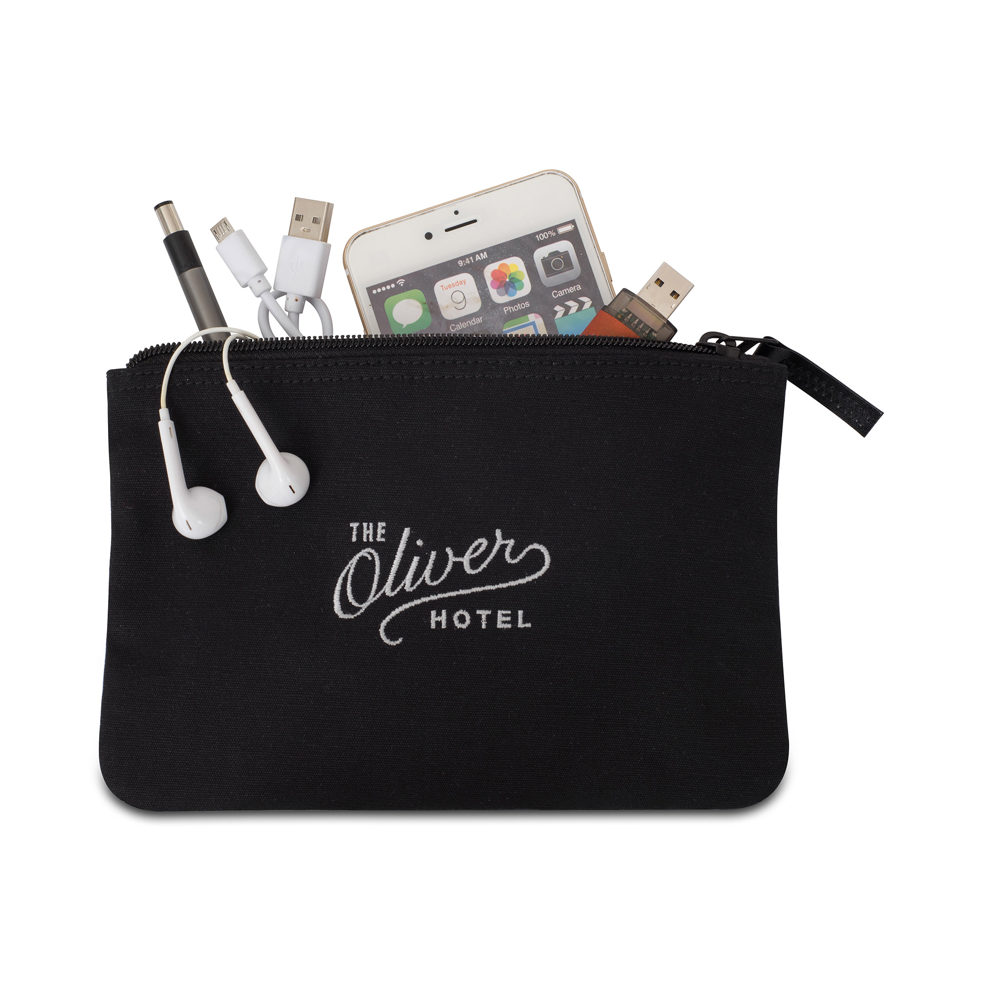 Picture of Avery Cotton Zippered Pouch - Black