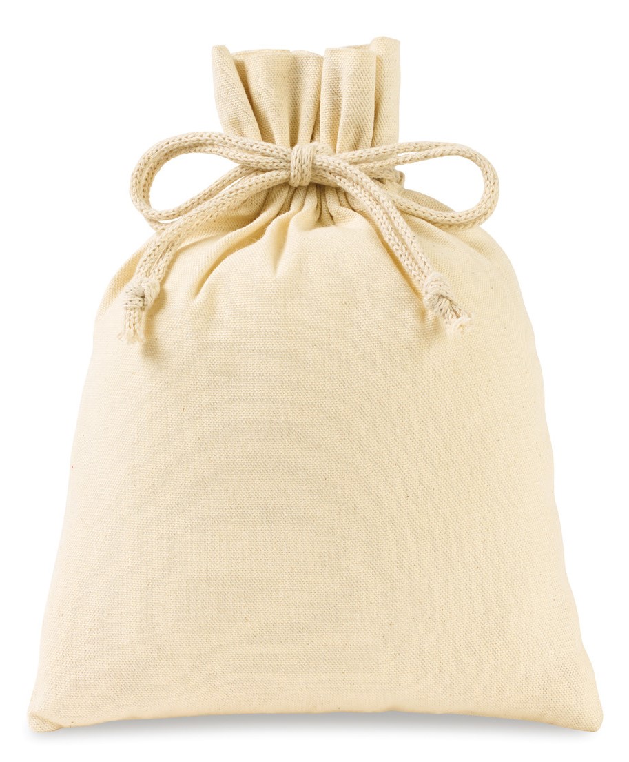 Picture of Canvas Drawstring Gift Bag- Medium - Natural