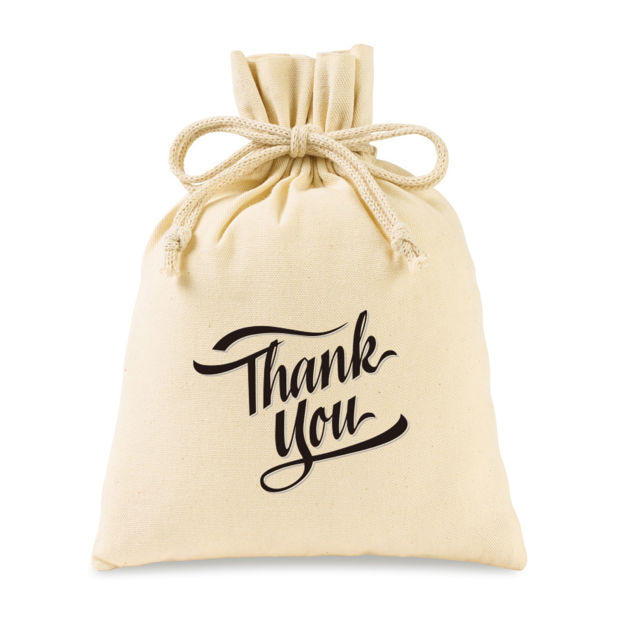 Picture of Canvas Drawstring Gift Bag- Medium - Natural