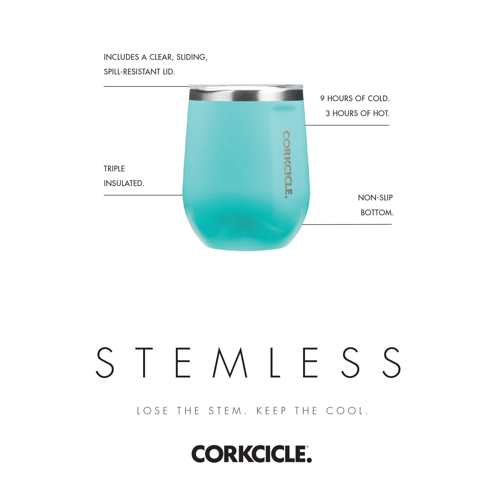 Picture of CORKCICLE Stemless Wine Cup - 12 Oz. - Gloss White
