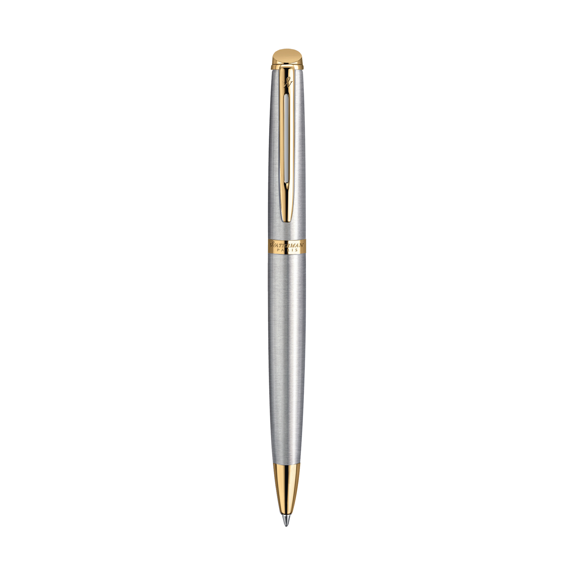 Picture of Waterman Hemisphere Ballpoint - Blue Ink - Stainless Steel - Gold Trim