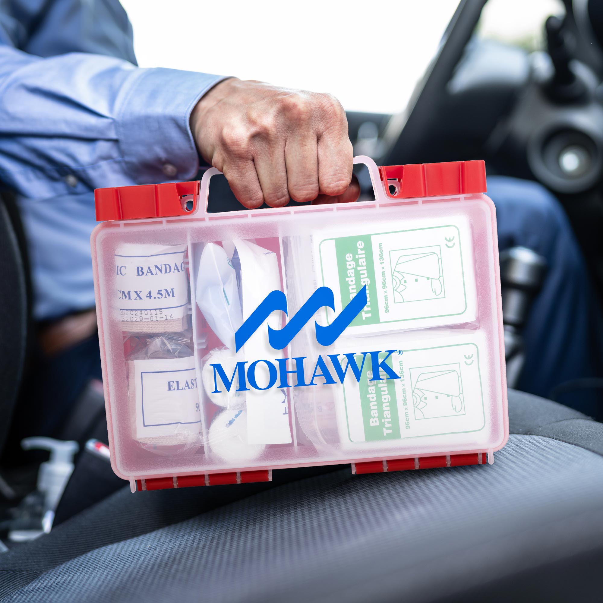 Picture of 86 Piece OSHA Compliant First Aid Kit in Clear Hard Case