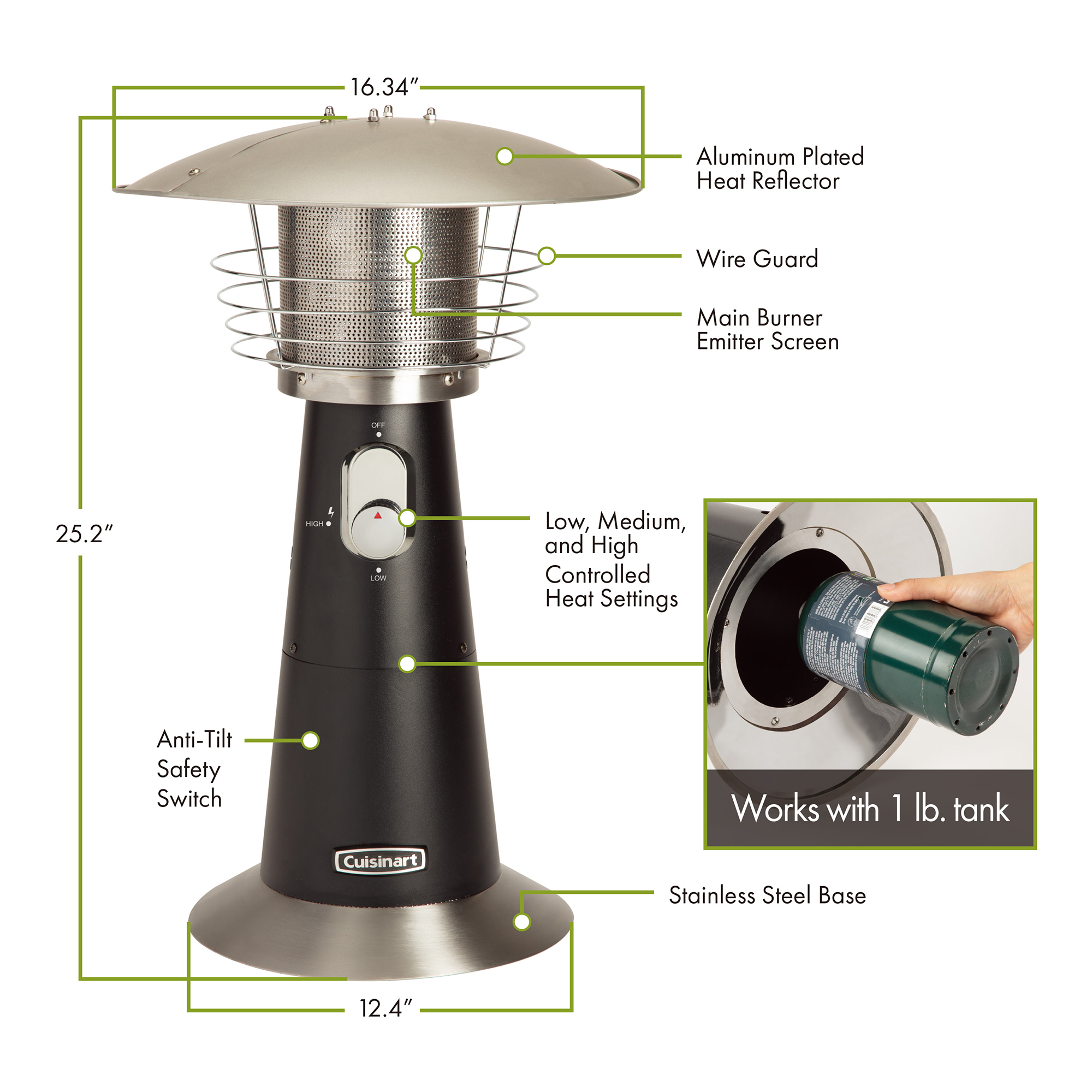 Picture of Cuisinart Outdoors Tabletop Patio Heater - Black