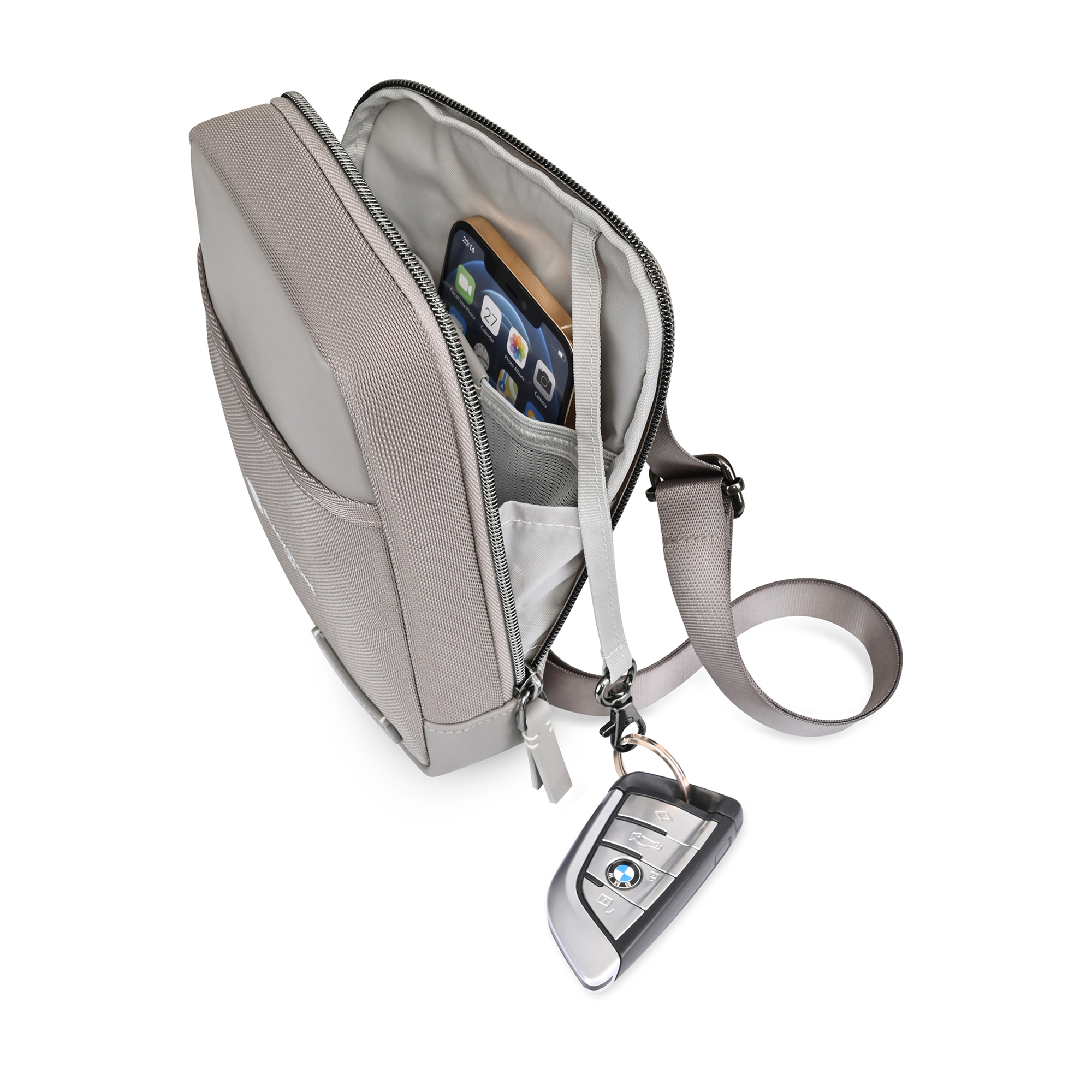 Picture of Travis & Wells Lennox Recycled Nylon Crossbody - Taupe