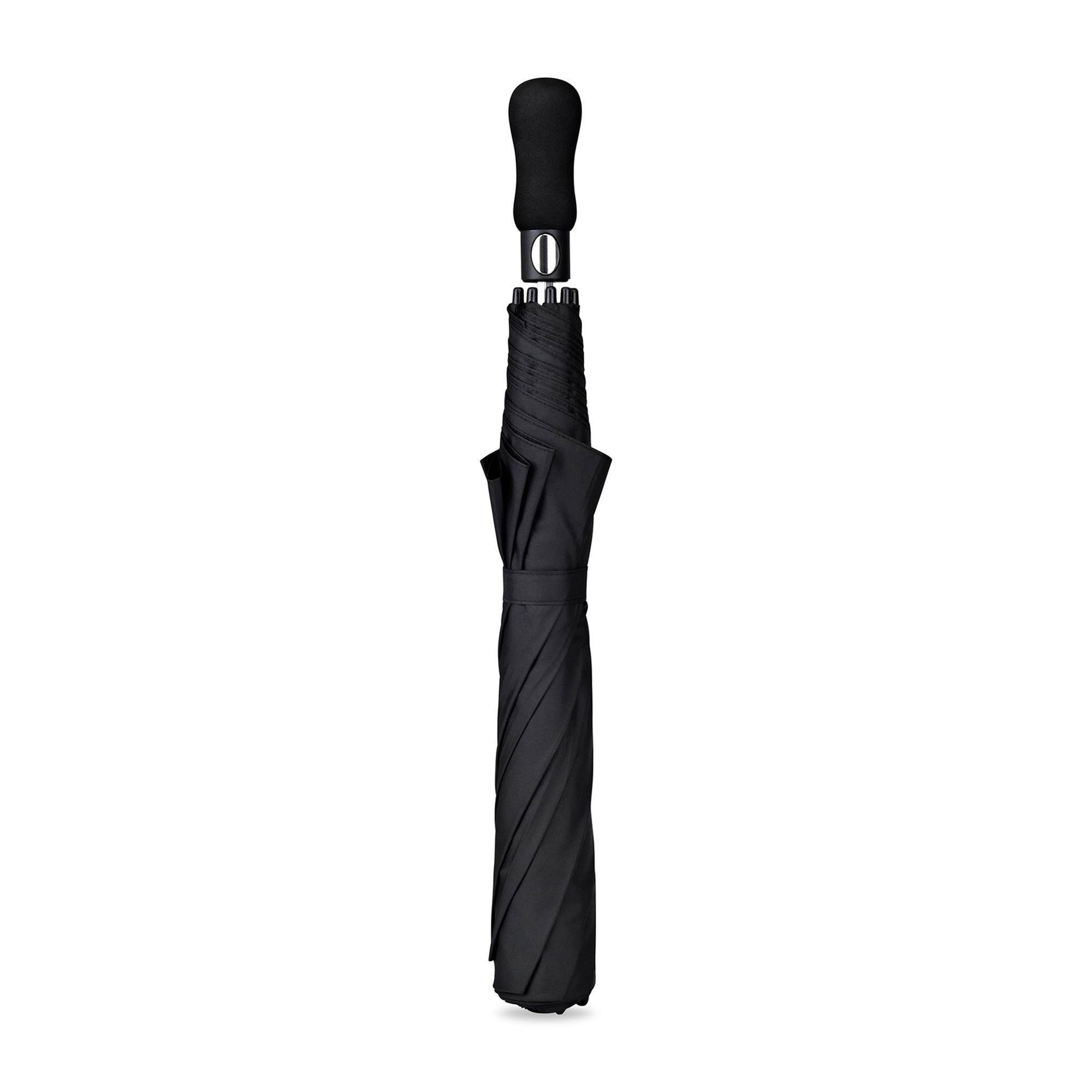 Picture of Elements 58" Recycled rPET Auto Open Travel Folding Umbrella - Black