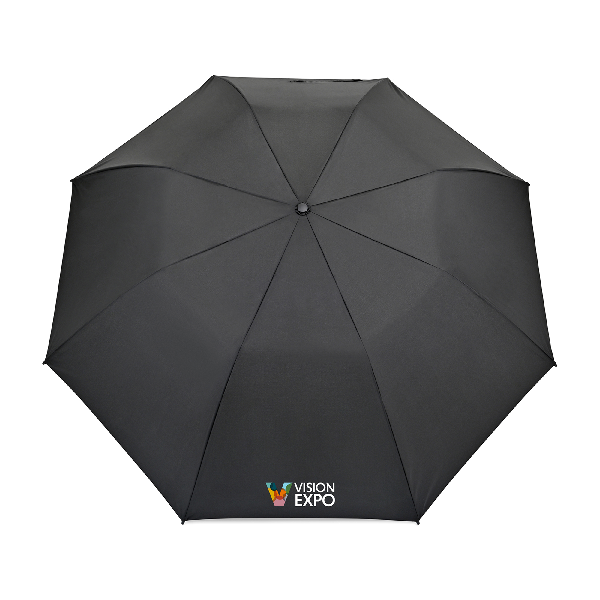 Picture of Elements 58" Recycled rPET Auto Open Travel Folding Umbrella - Black