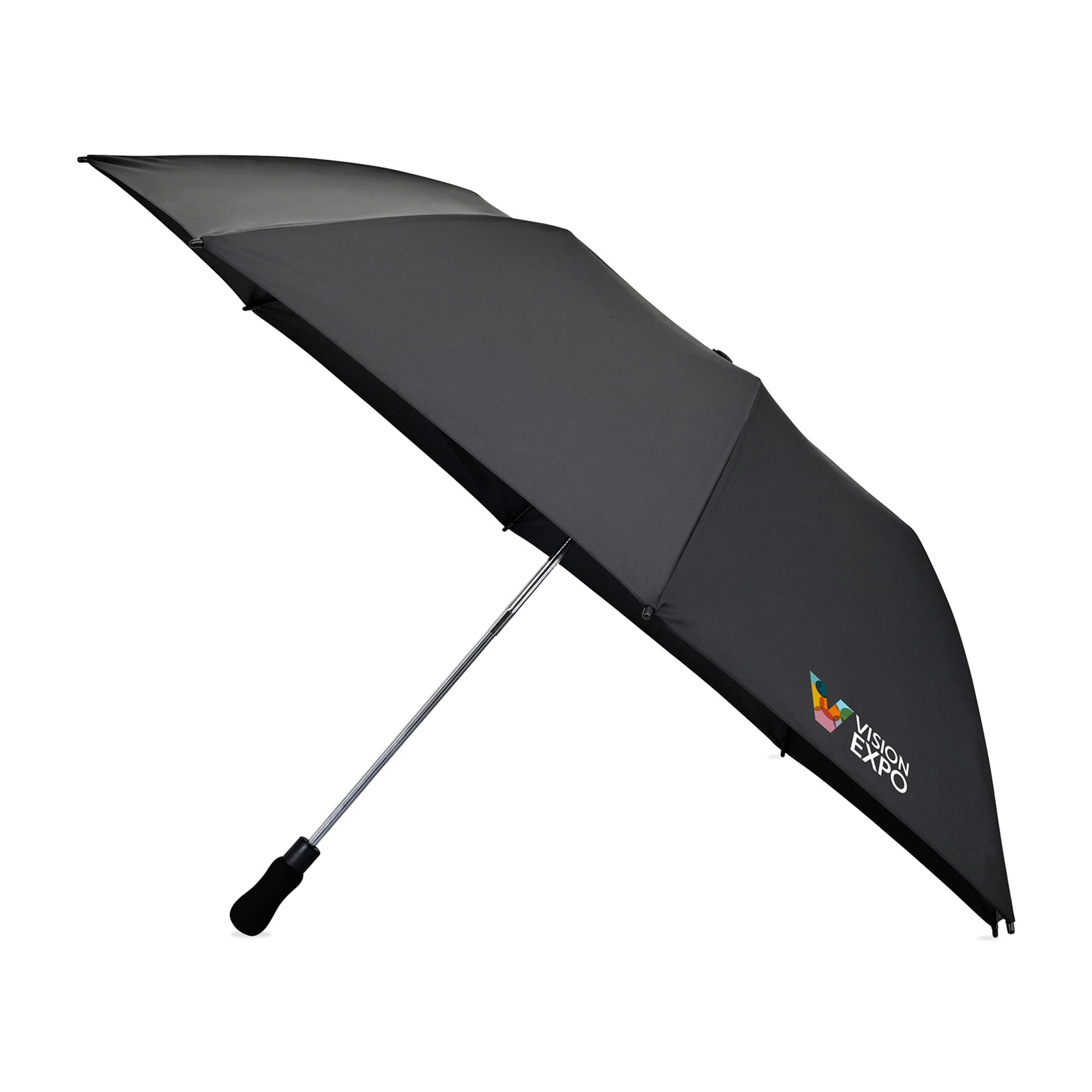 Picture of Elements 58" Recycled rPET Auto Open Travel Folding Umbrella - Black