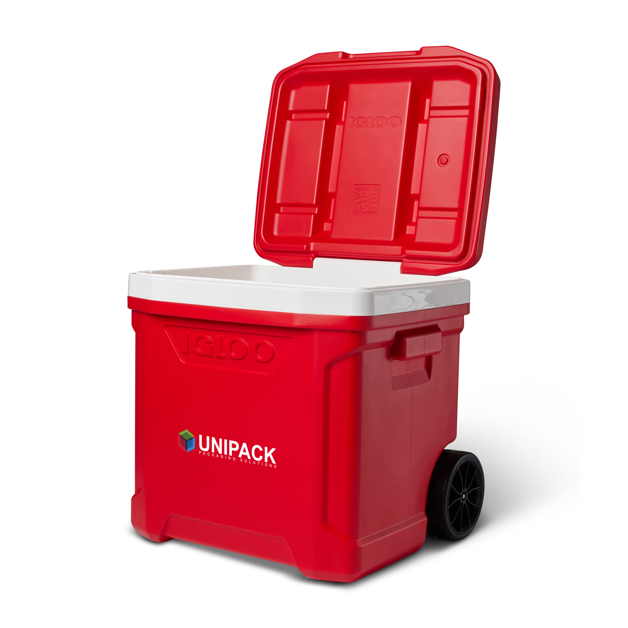 Picture of Igloo Profile II 60 Qt Roller Cooler - White-Red Star