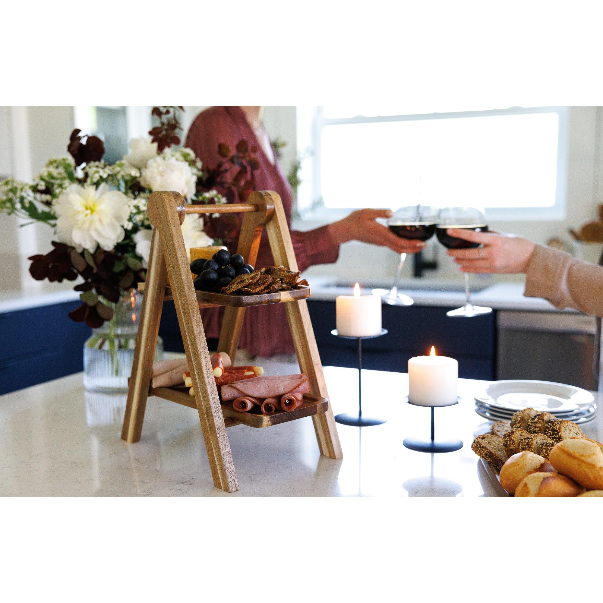 Picture of La Cuisine 2 Tier Serving Tray - Wood