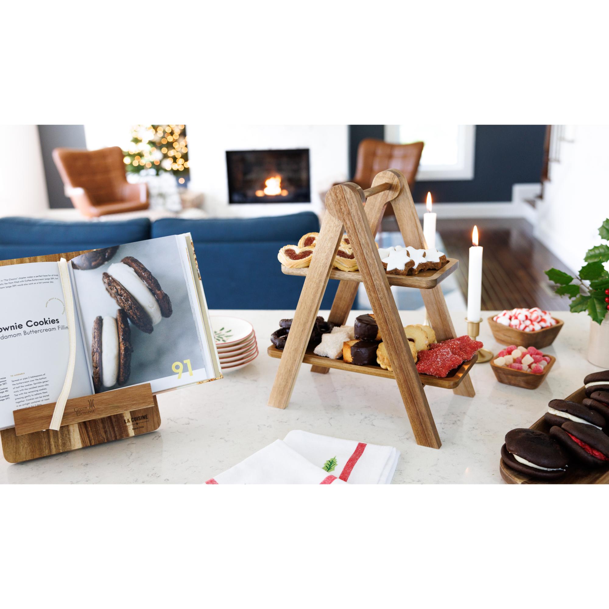 Picture of La Cuisine 2 Tier Serving Tray - Wood