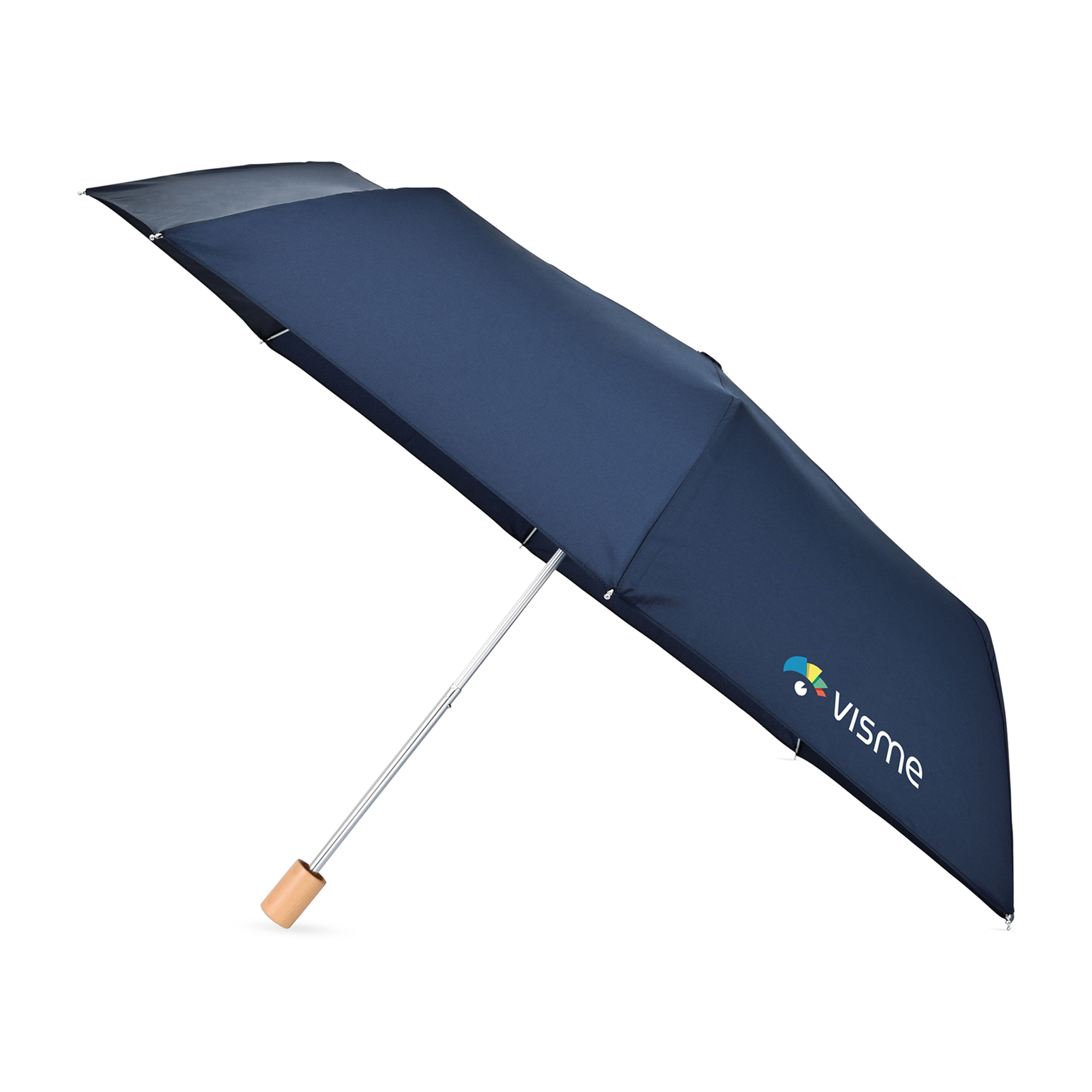 Picture of Elements 43" Recycled rPET Manual Folding Umbrella - Navy
