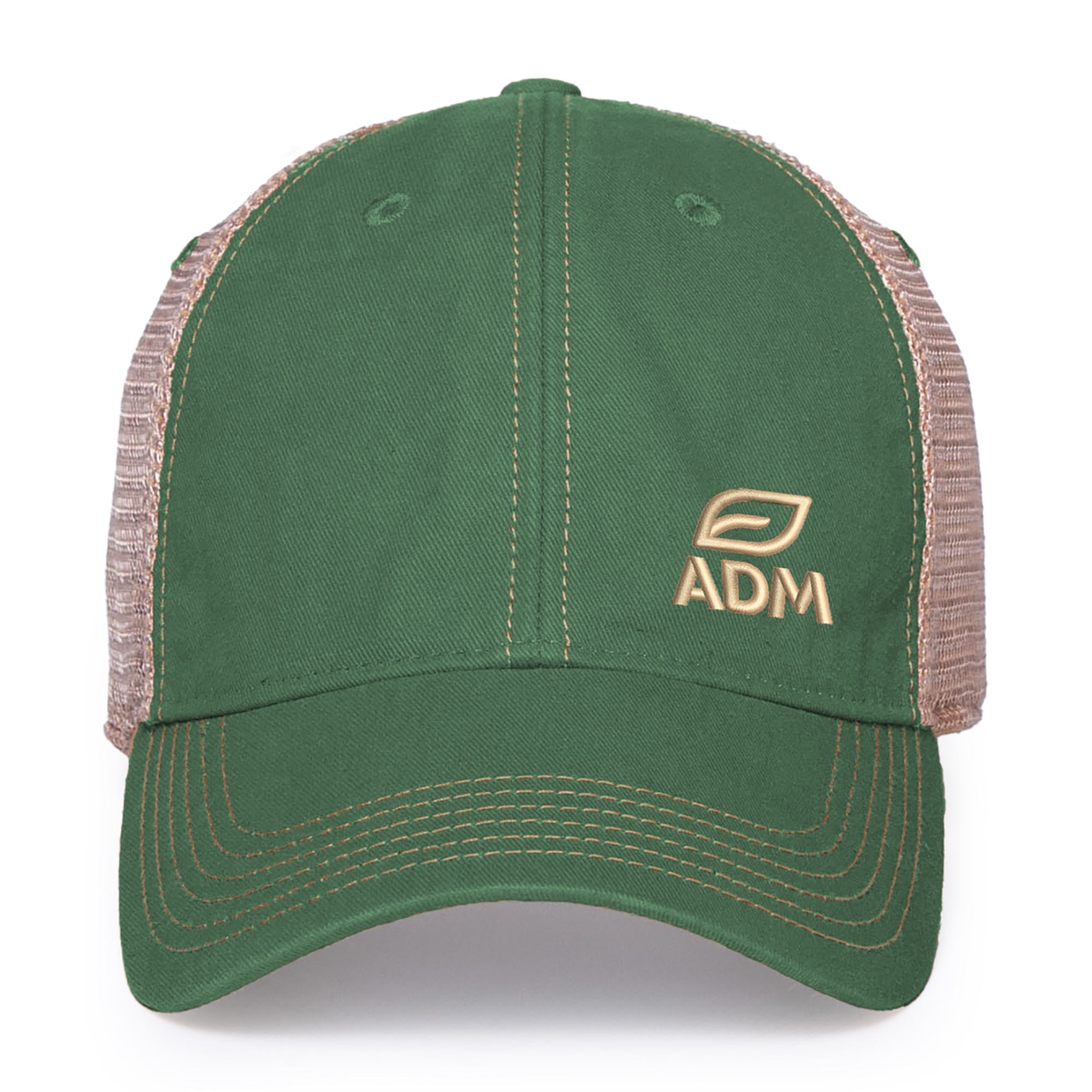 Picture of Merrimack Hat Co. Austin Vintage Trucker - Kelly Green-Tan