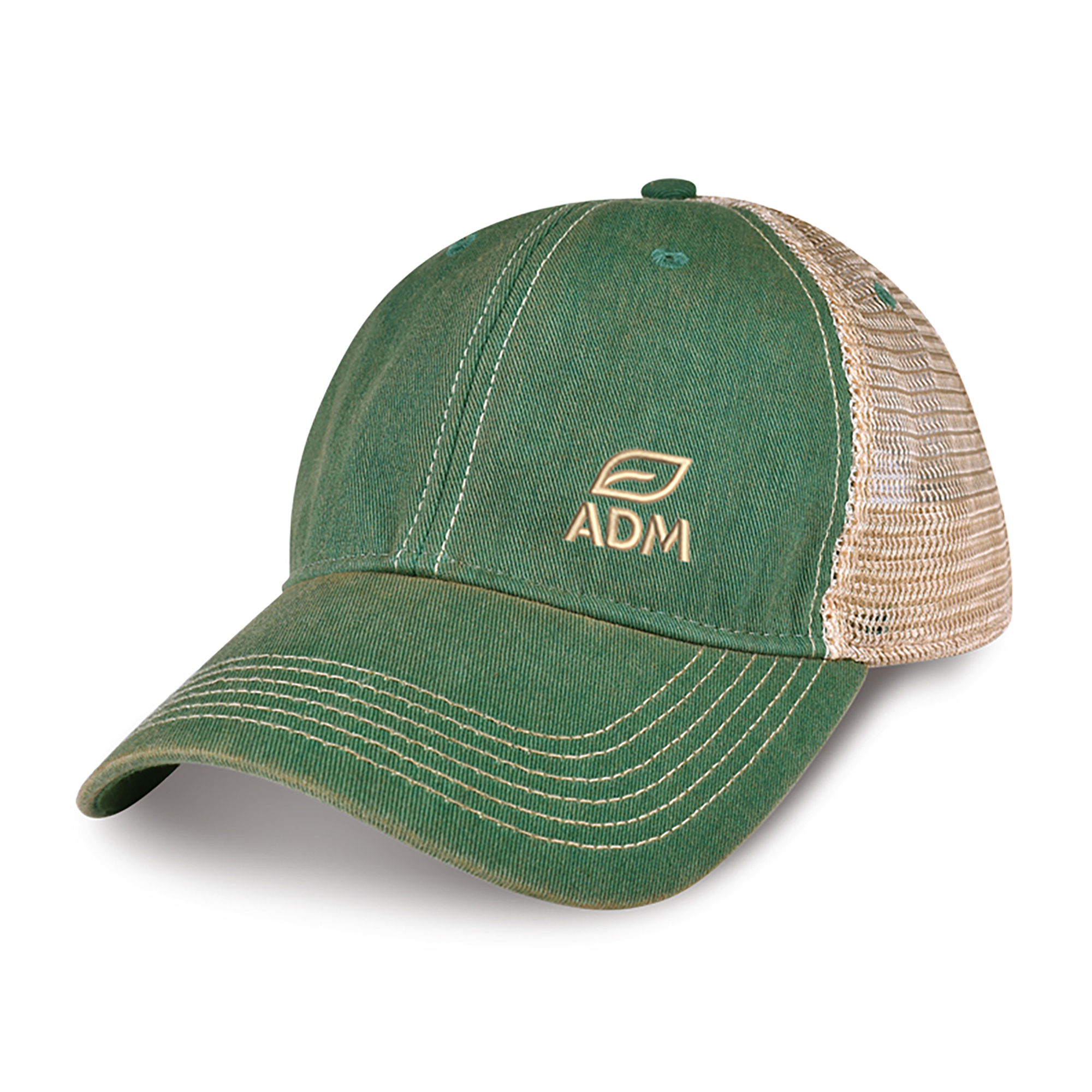 Picture of Merrimack Hat Co. Austin Vintage Trucker - Kelly Green-Tan