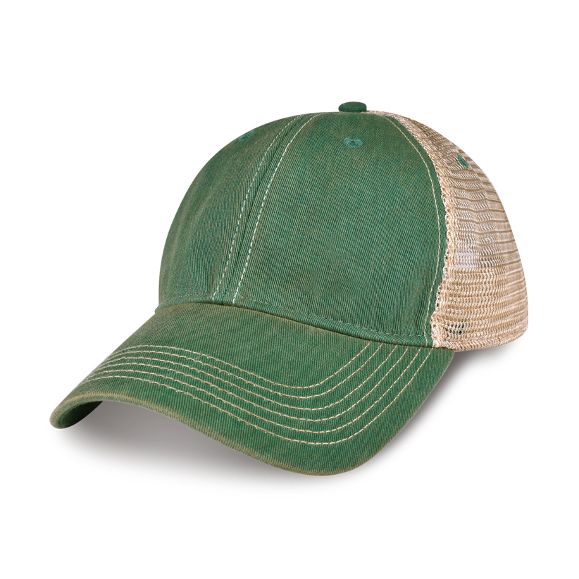 Picture of Merrimack Hat Co. Austin Vintage Trucker - Kelly Green-Tan