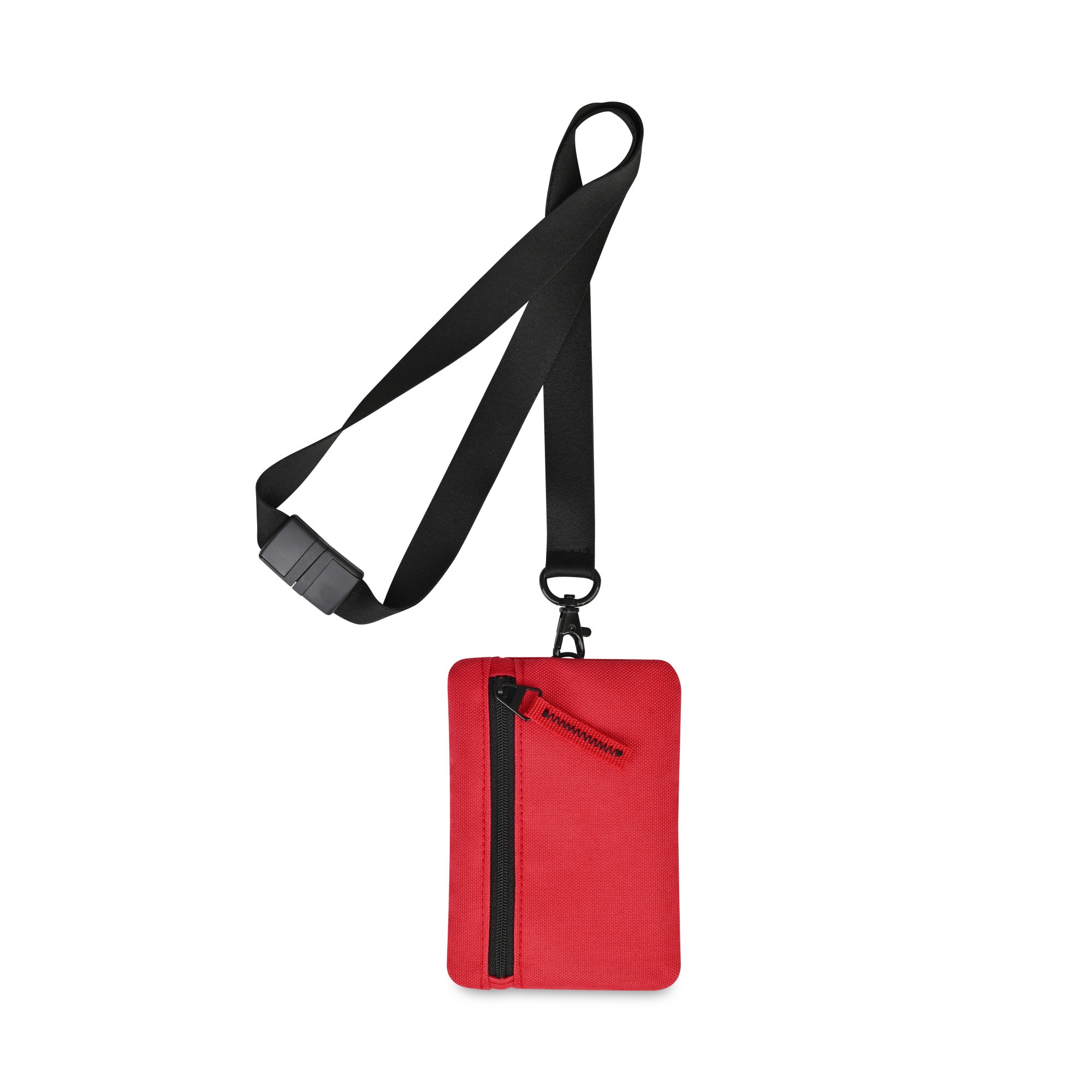 Picture of Rally Recycled ID Pouch Lanyard - Red