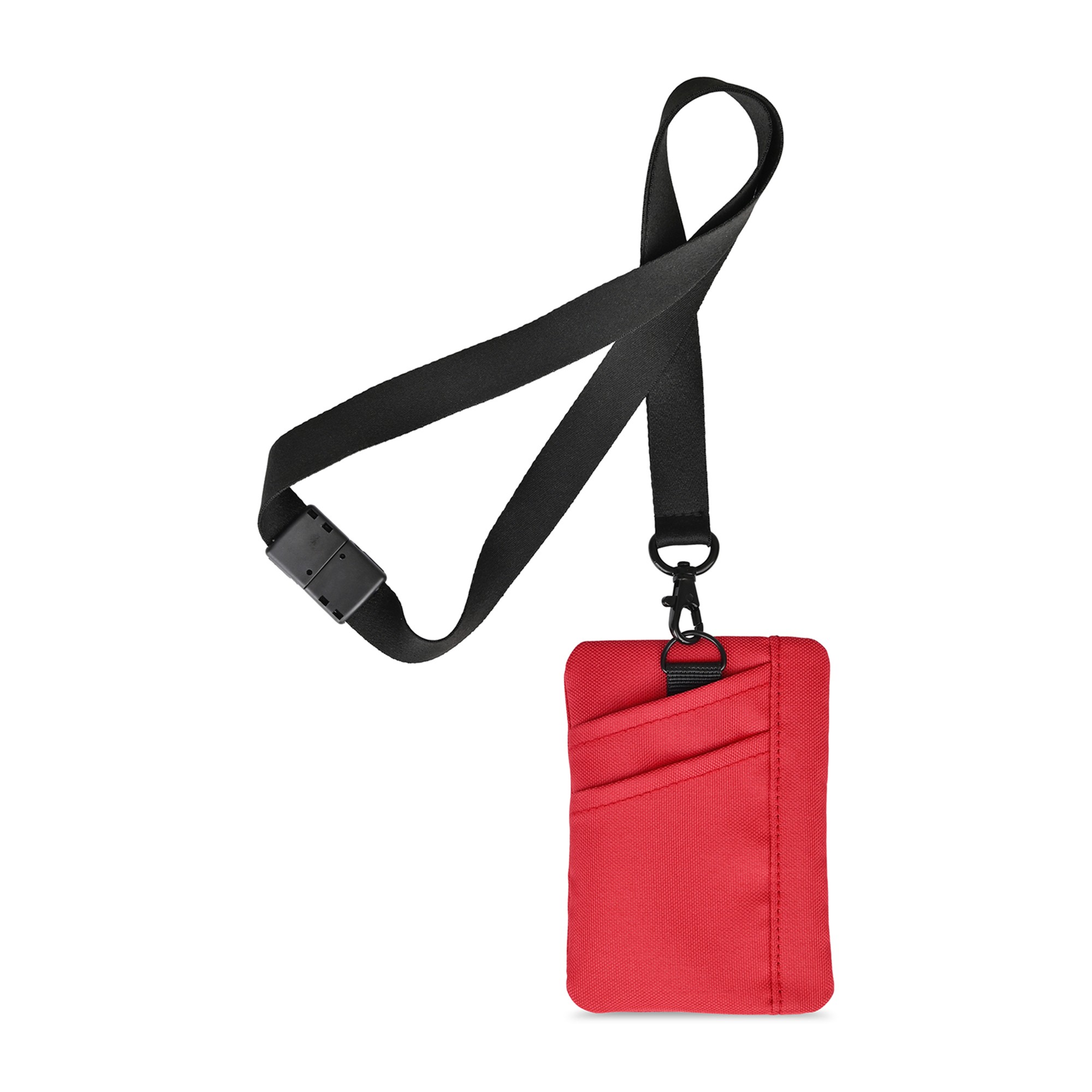 Picture of Rally Recycled ID Pouch Lanyard - Red