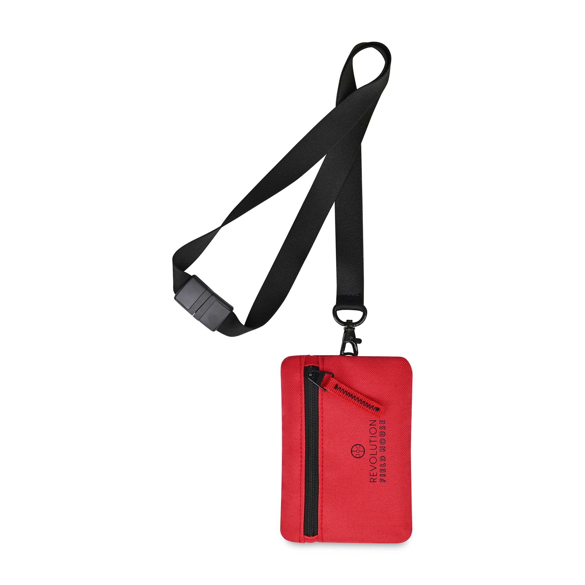 Picture of Rally Recycled ID Pouch Lanyard - Red