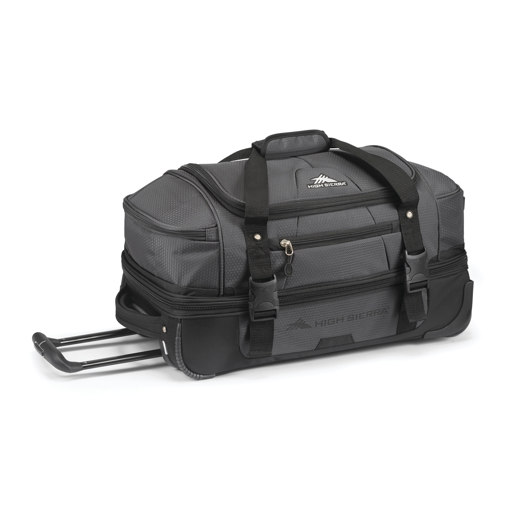 Picture of High Sierra Fairlead 22" Drop Bottom Wheeled Duffel - Mercury-Black