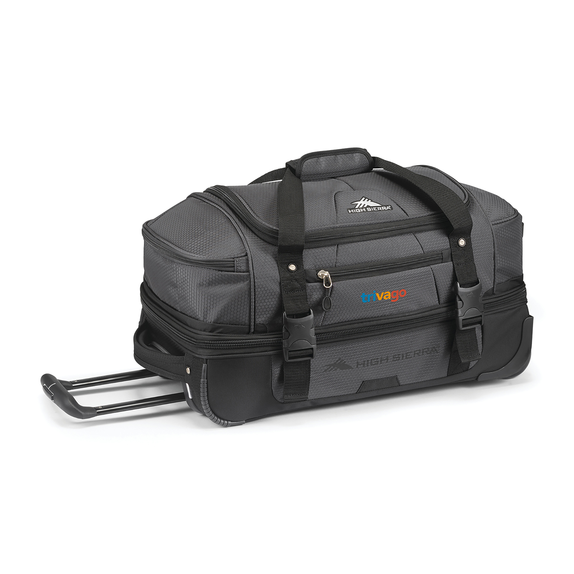 Picture of High Sierra Fairlead 22" Drop Bottom Wheeled Duffel - Mercury-Black