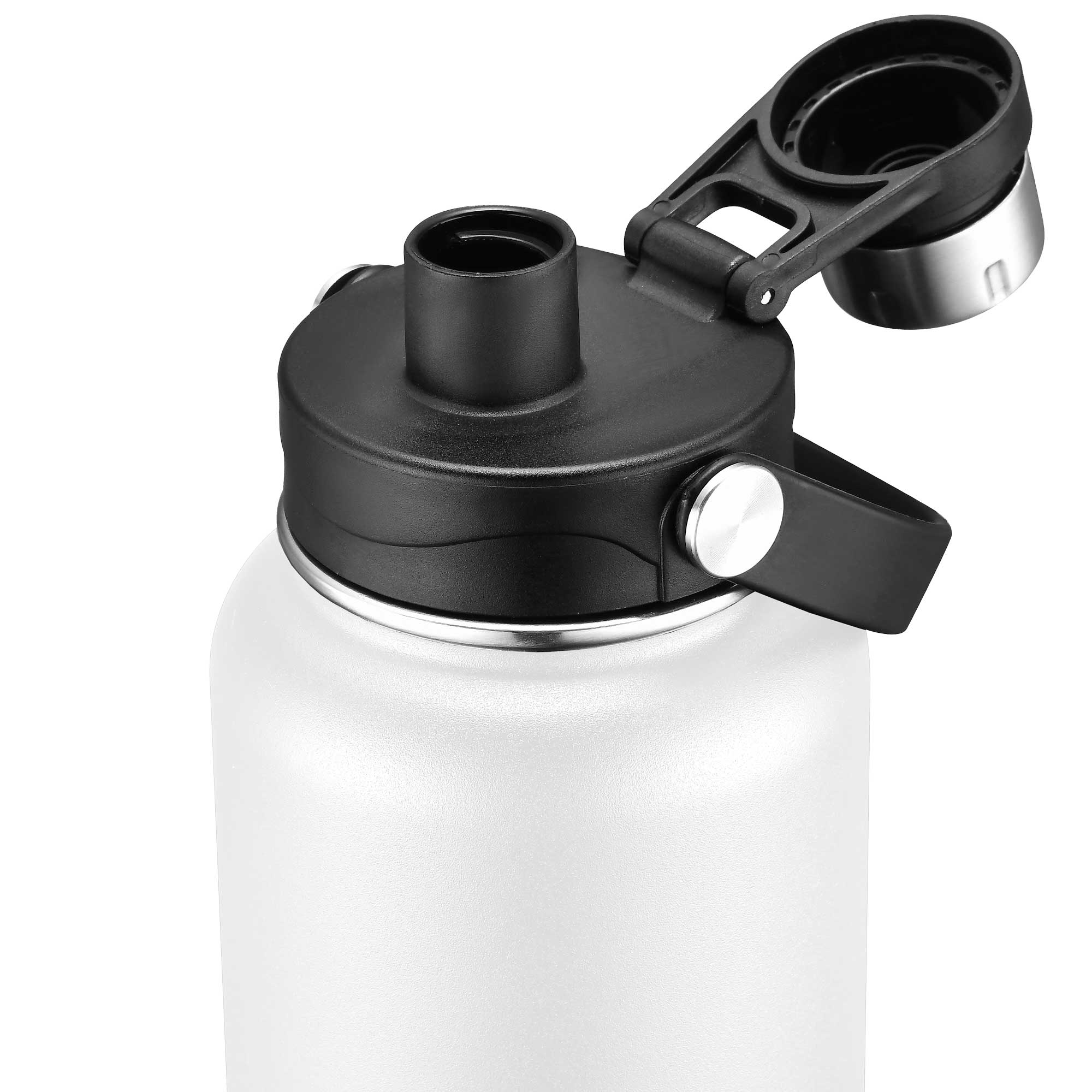 Picture of 34oz Double-Wall Insulated Stainless Steel Water Bottle with Flip Spout