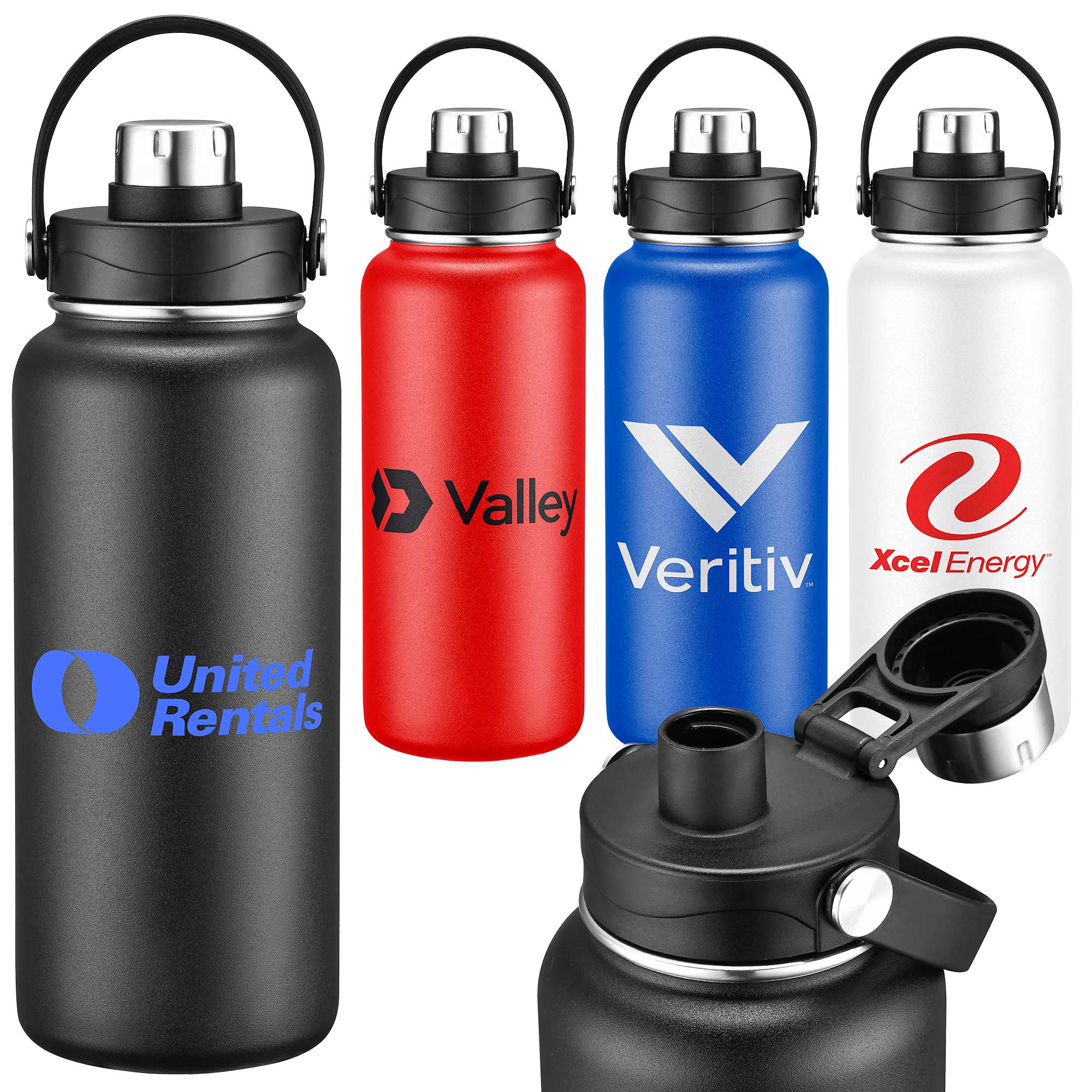 Picture of 34oz Double-Wall Insulated Stainless Steel Water Bottle with Flip Spout