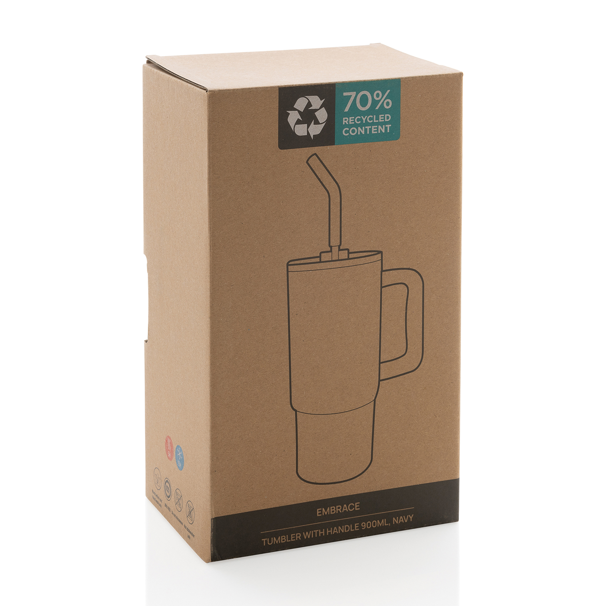 Picture of Embrace Deluxe Recycled Stainless Steel Tumbler 900ml - Navy