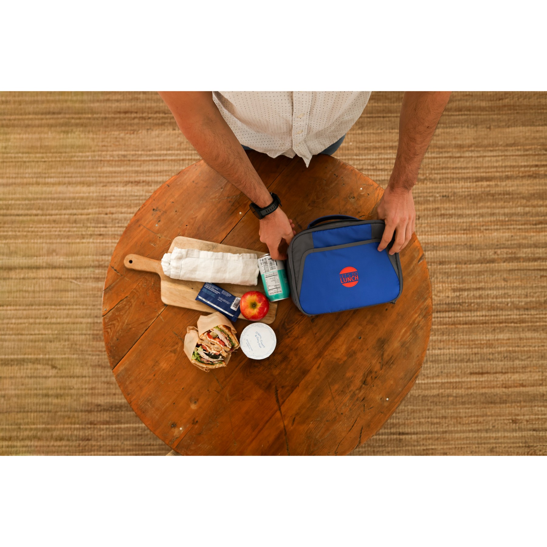 Picture of Aspen Recycled rPET Lunch Box Cooler - Aware - Royal Blue