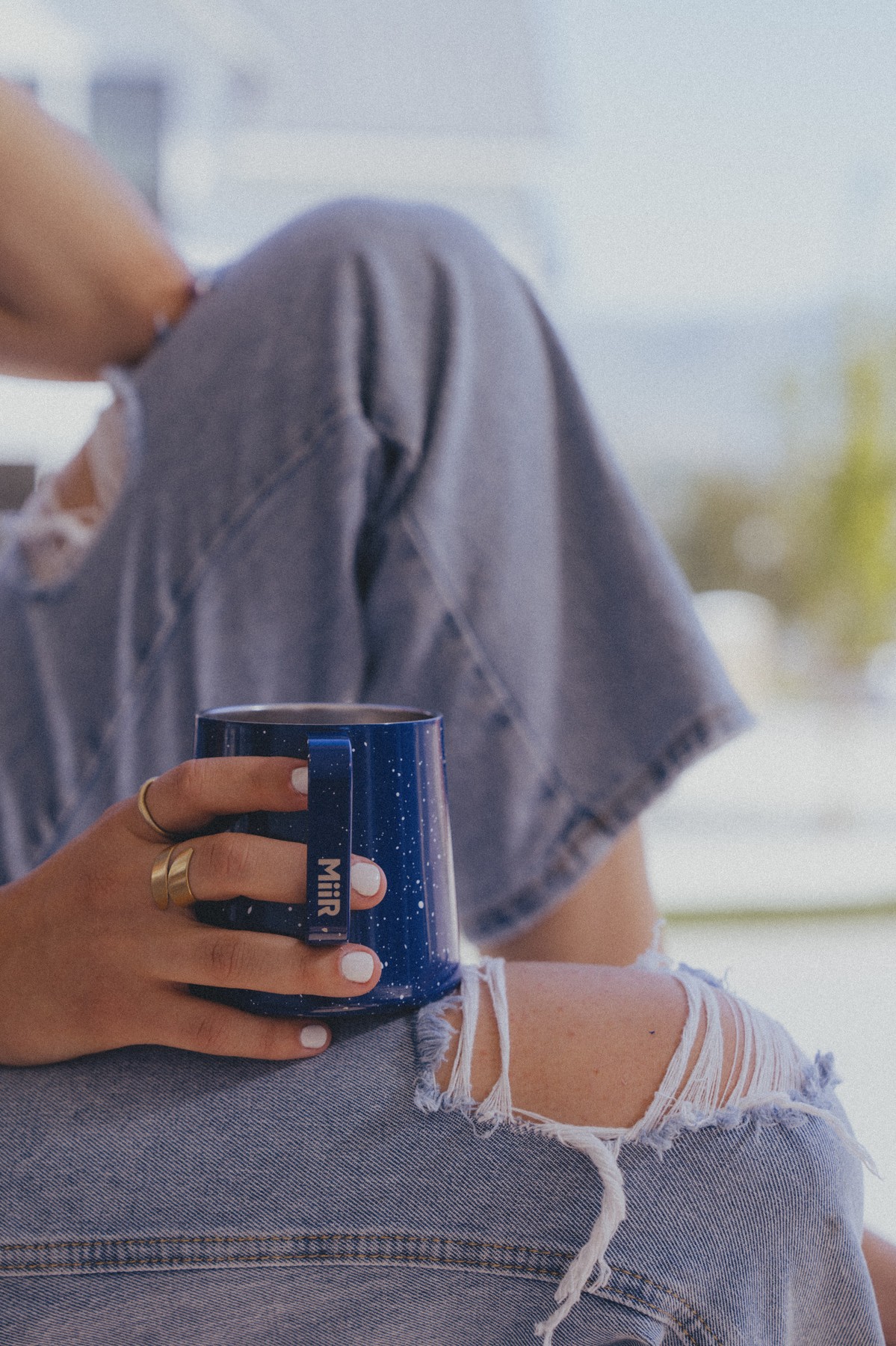 Picture of MiiR Grounded Camp Cup - 12 Oz. - Blue Speckle Gloss